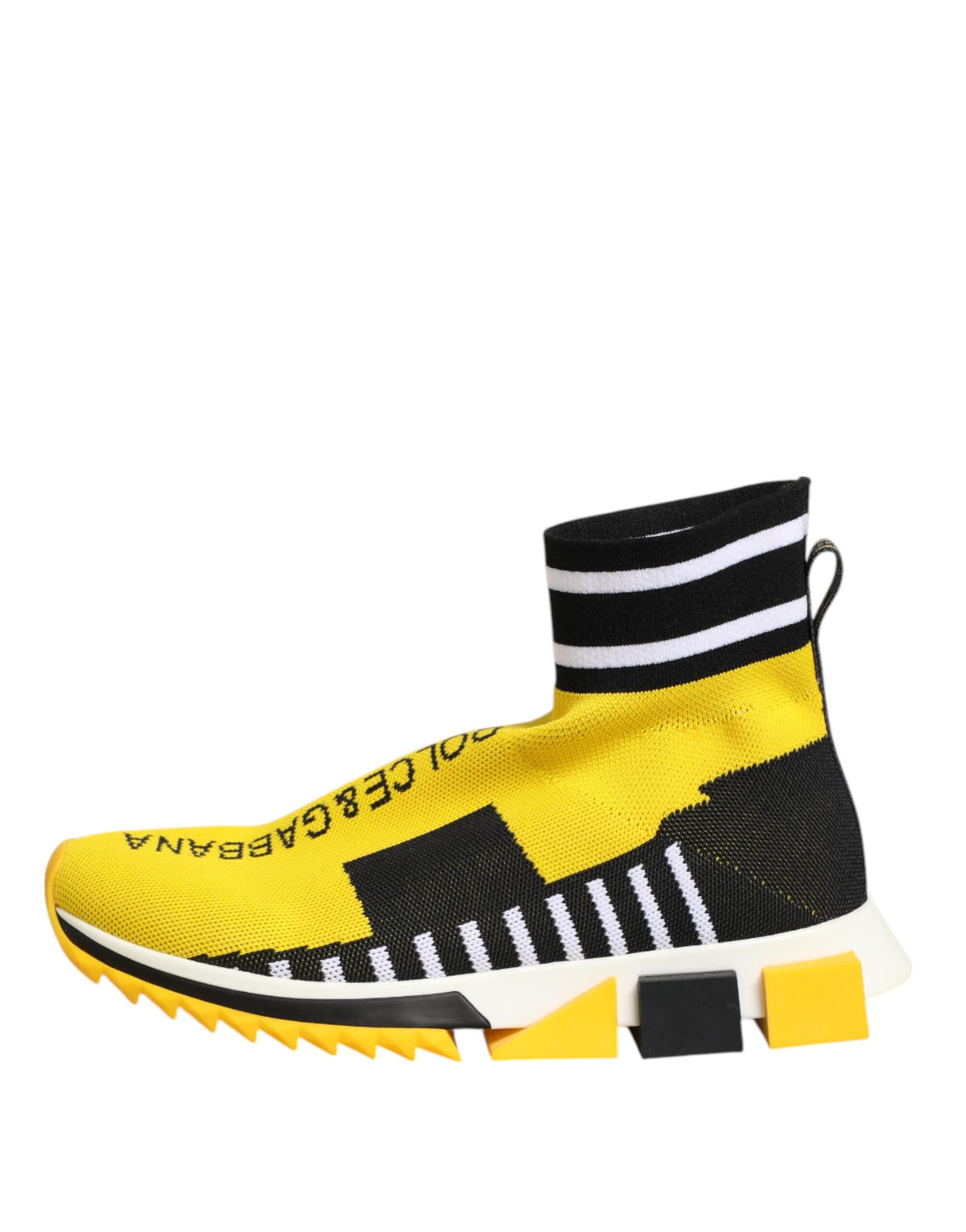 Dolce & Gabbana Yellow Black Sorrento Socks Sneakers Women's Shoes