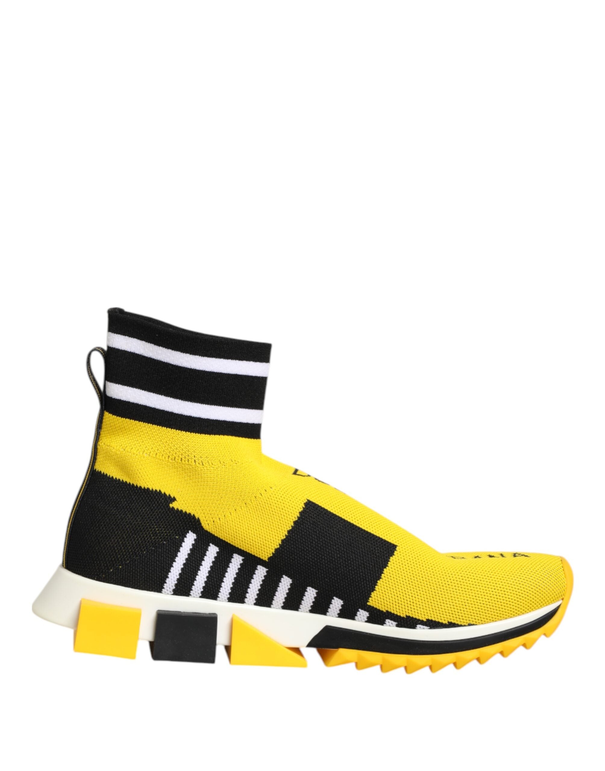 Dolce & Gabbana Yellow Black Sorrento Socks Sneakers Women's Shoes