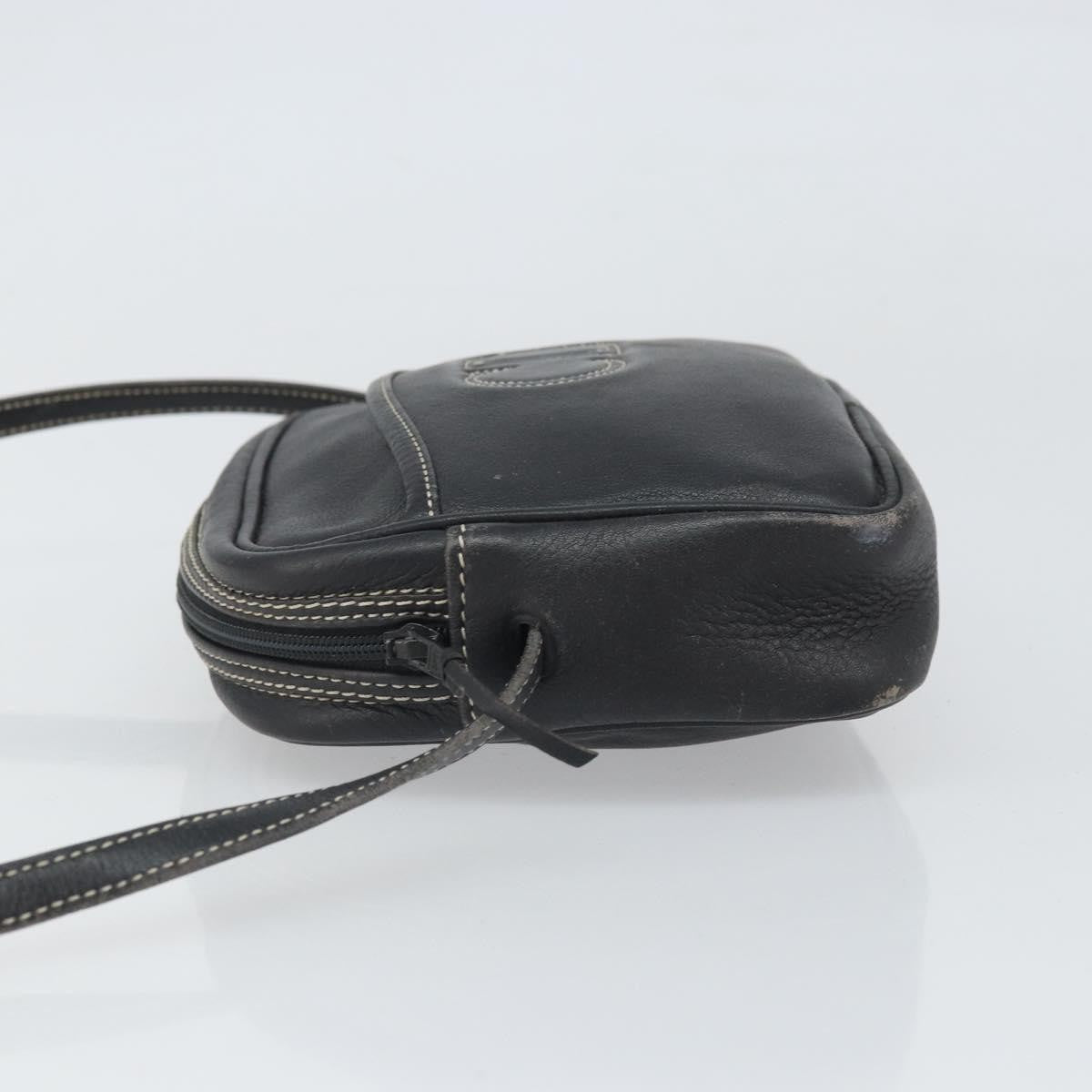 Christian Dior Cd Shoulder Bag Leather Navy Leather Shoulder Bag Bag (Pre-Owned)