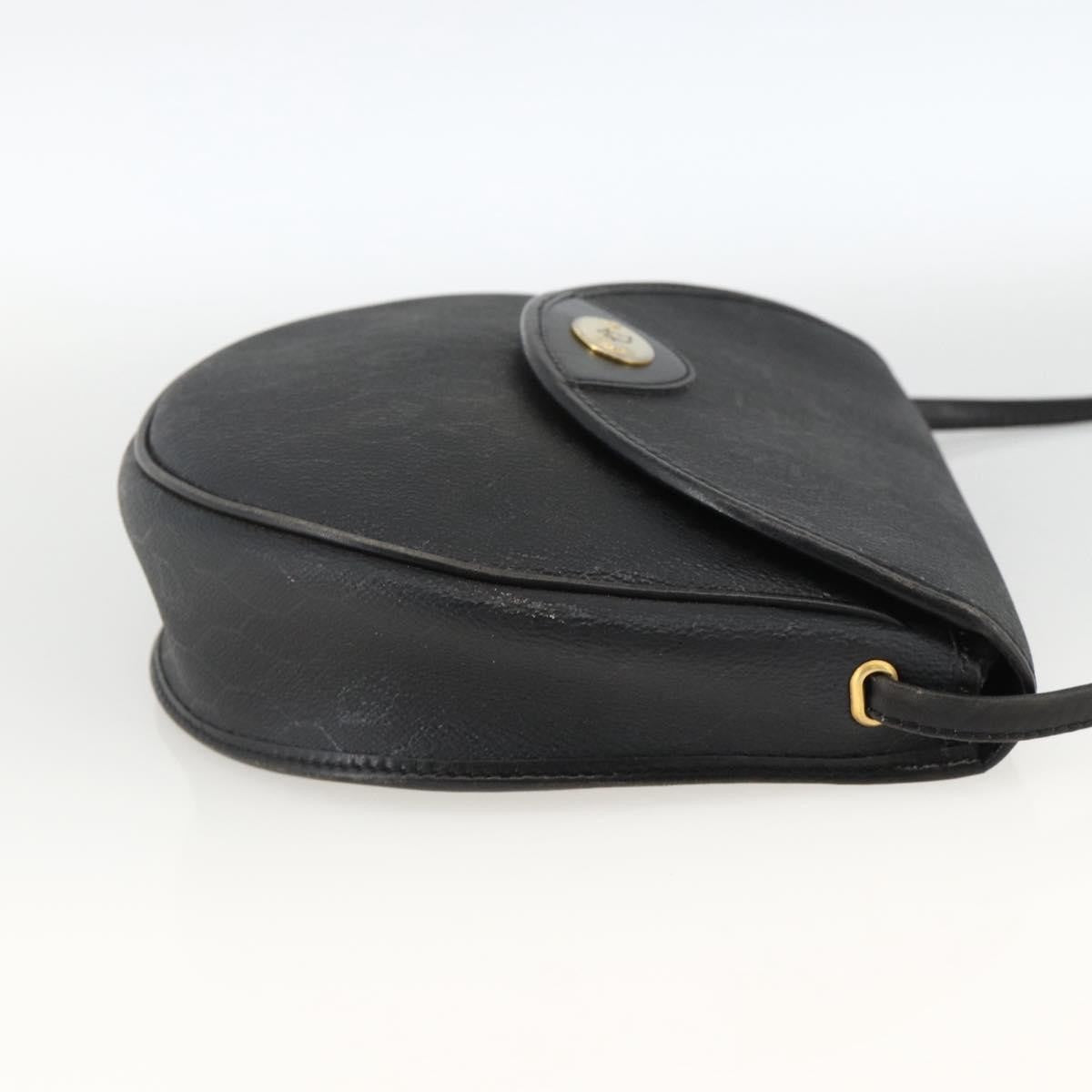 Christian Dior Vintage Honeycomb Flap Coated Canvas Black Canvas Shoulder Bag Bag (Pre-Owned)