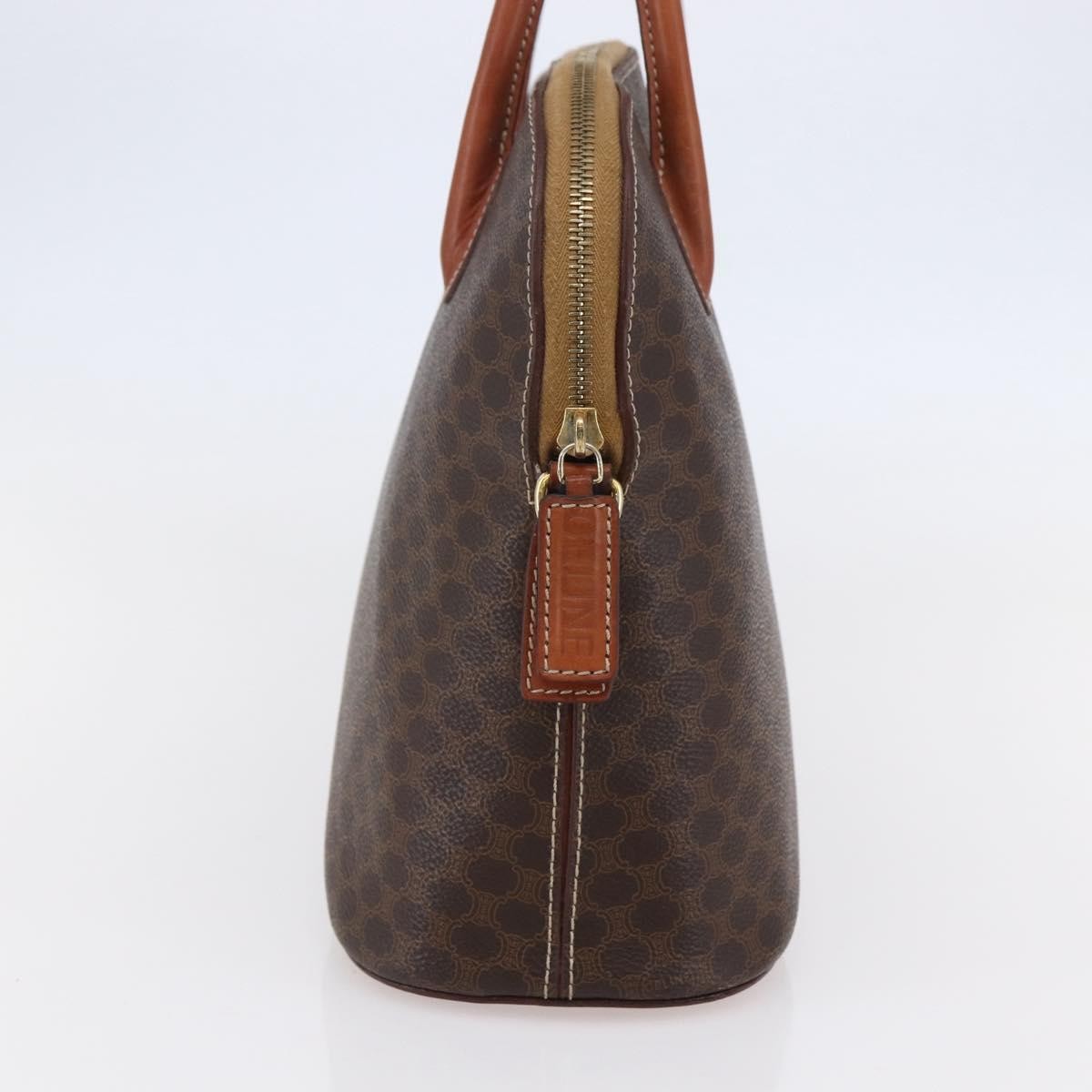 Celine Vintage Macadam Canvas Brown Canvas Handbag (Pre-Owned)