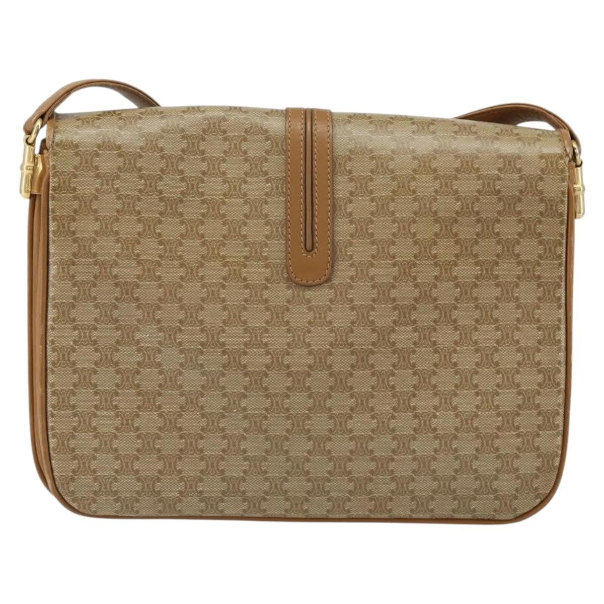 Celine Macadam Shoulder Canvas Beige Canvas Shoulder Bag Bag (Pre-Owned)