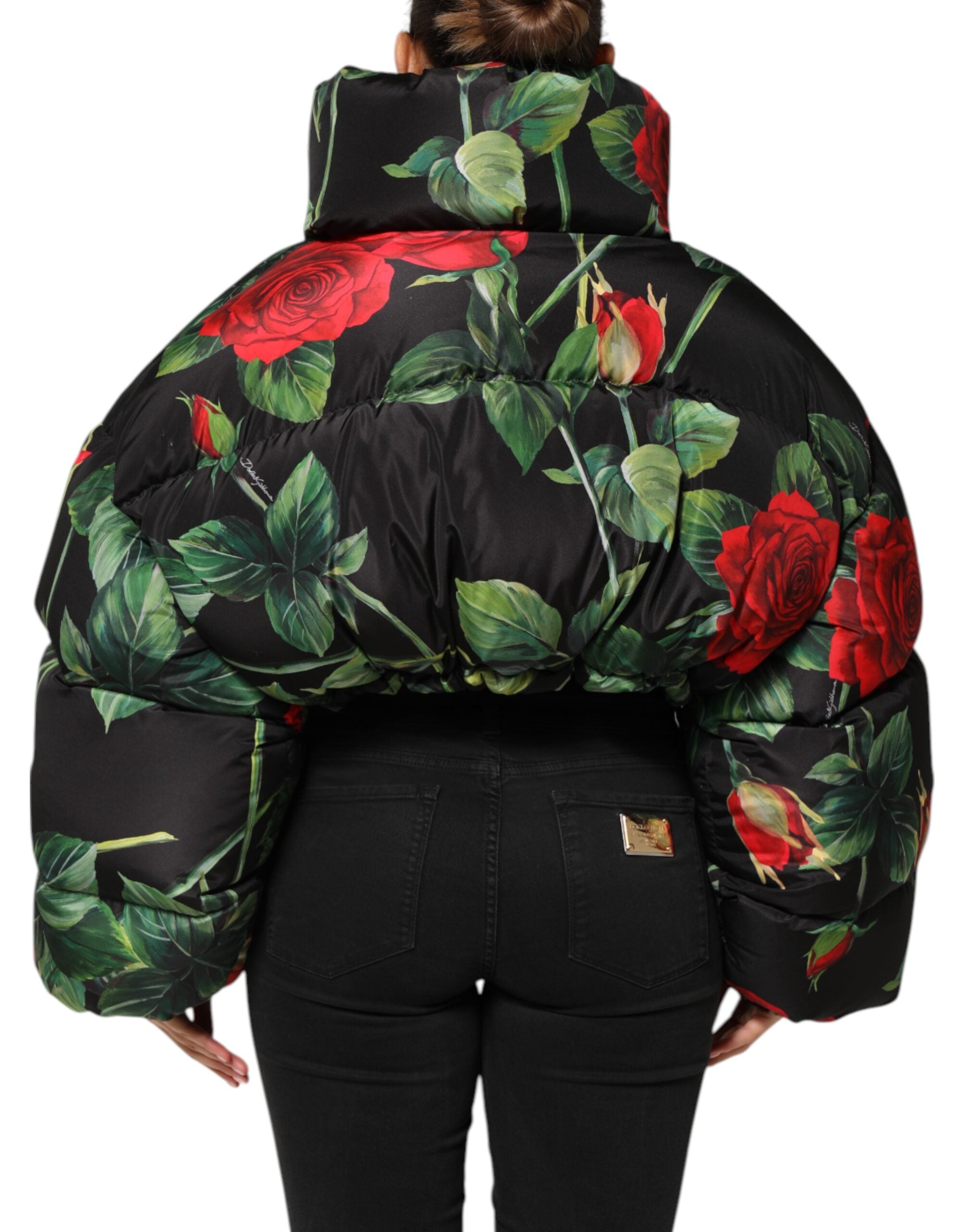 Dolce & Gabbana Multicolor Floral Puffer Coat Full Zip Women's Jacket