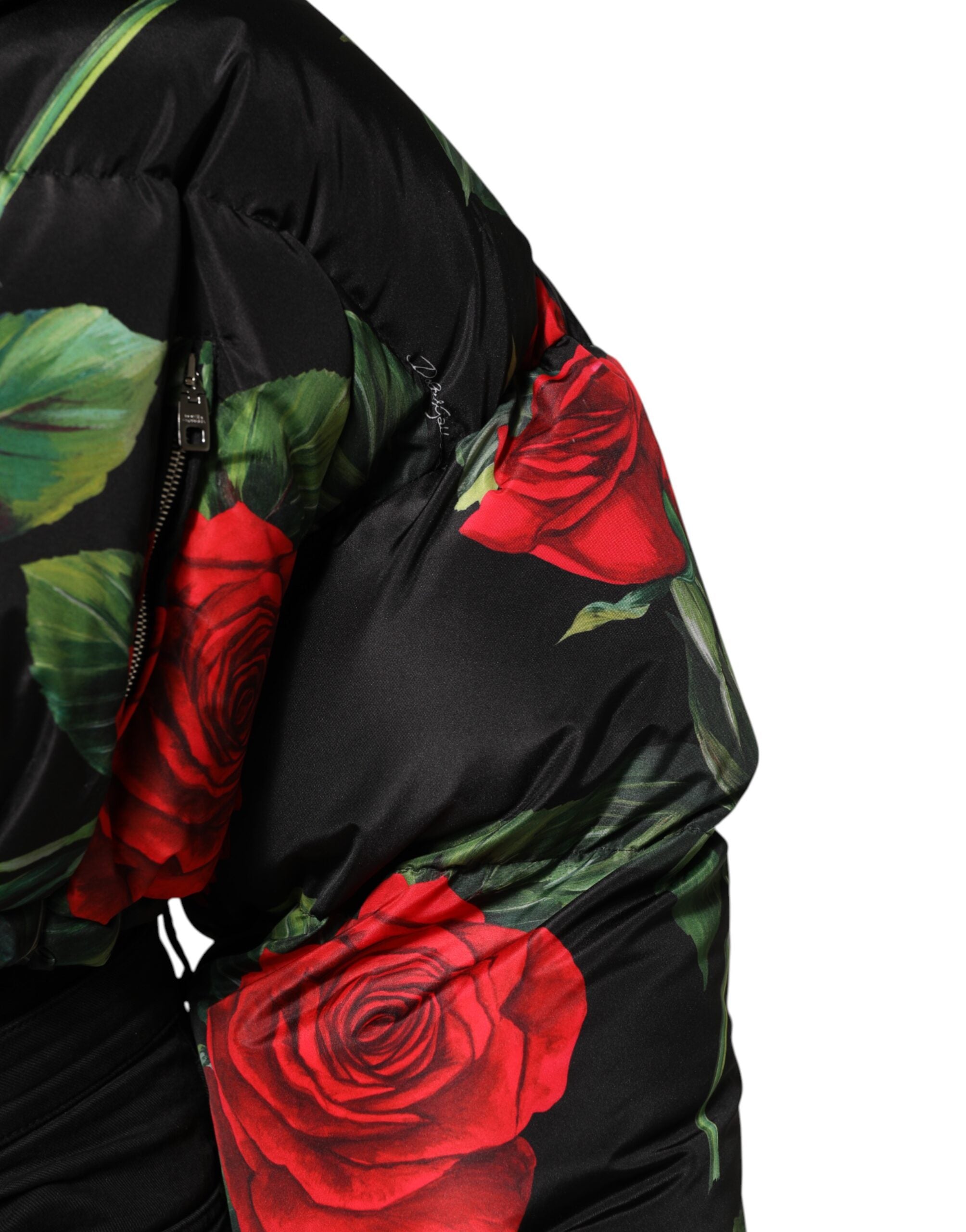 Dolce & Gabbana Multicolor Floral Puffer Coat Full Zip Women's Jacket