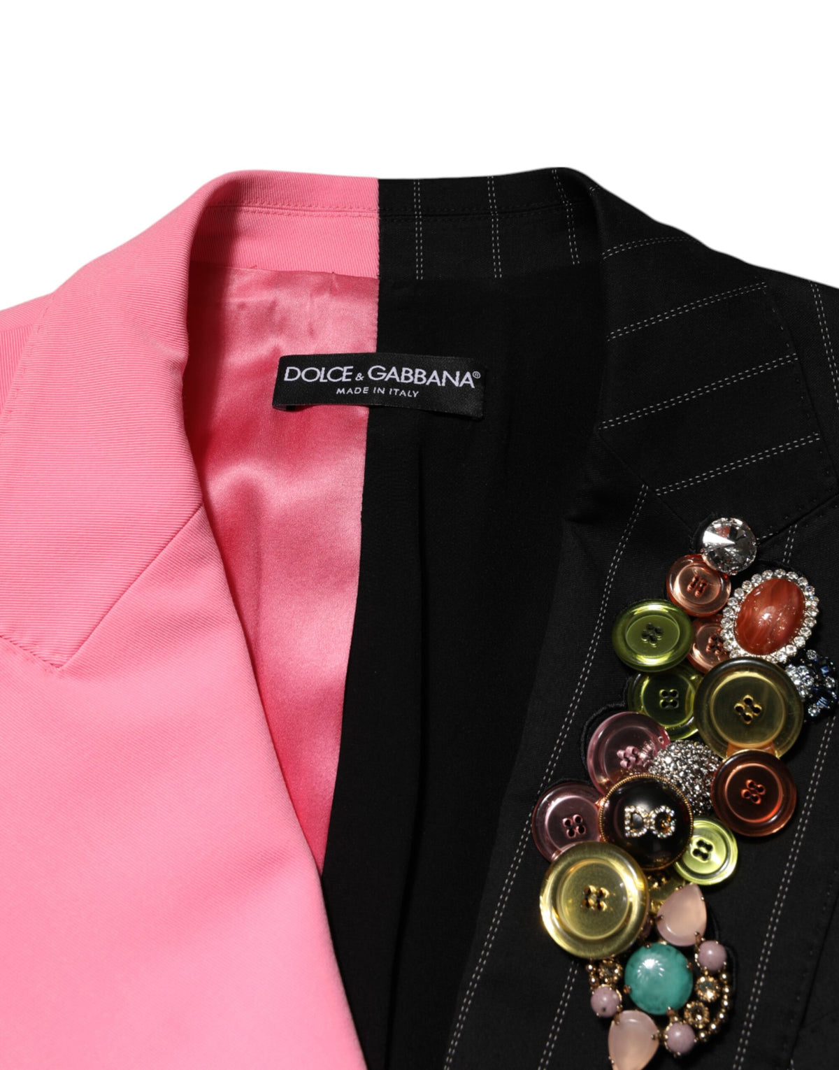 Dolce & Gabbana Multicolor Patchwork Embellished Coat Women's Jacket