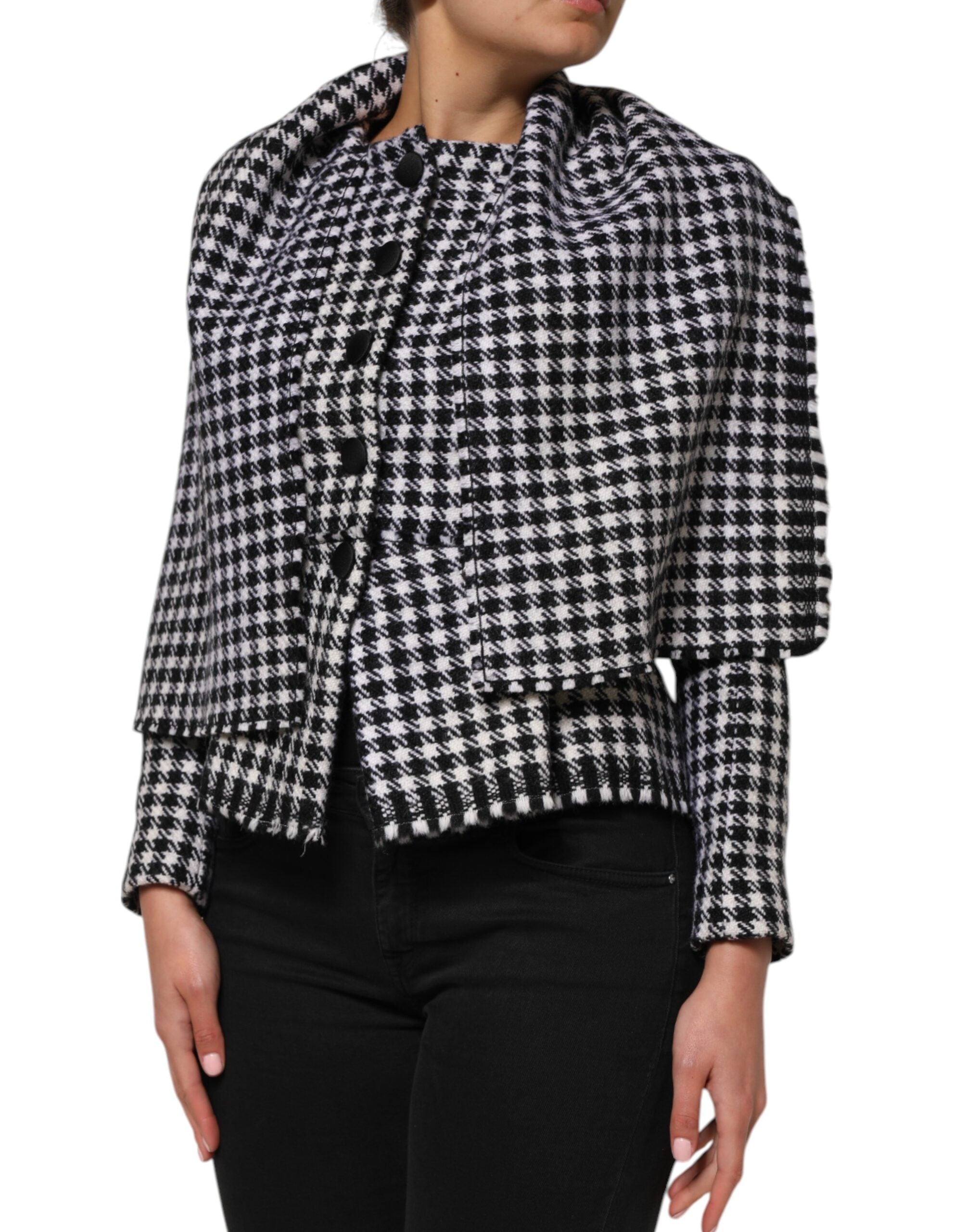 Dolce & Gabbana Multicolor Wool Monochrome Patterned Women's Jacket