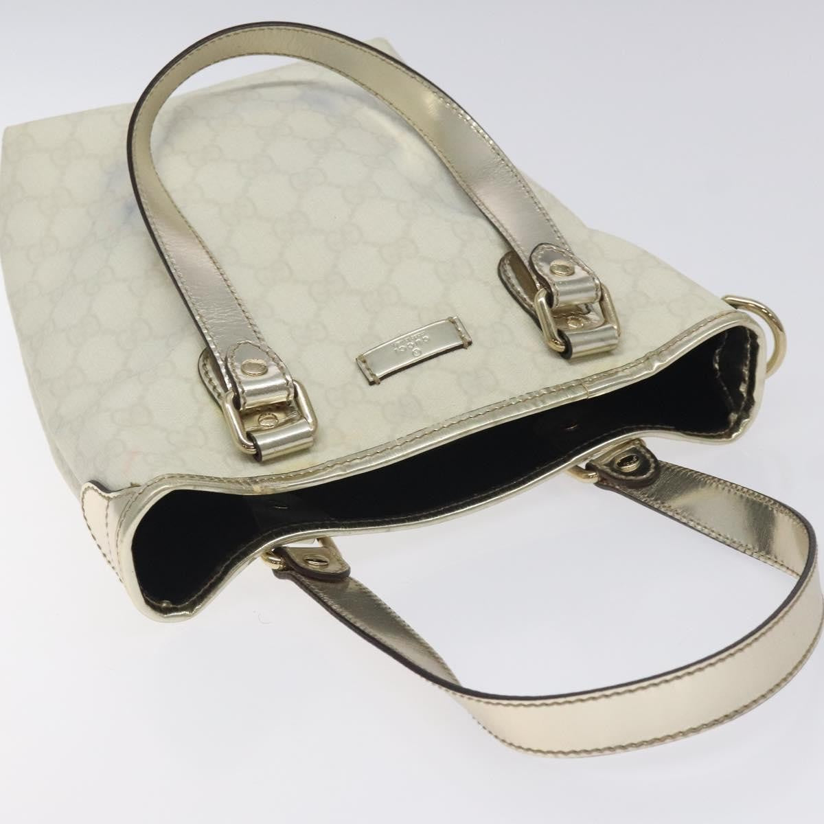 Gucci Vintage Tote Gg Canvas White Canvas Tote Bag Bag (Pre-Owned)