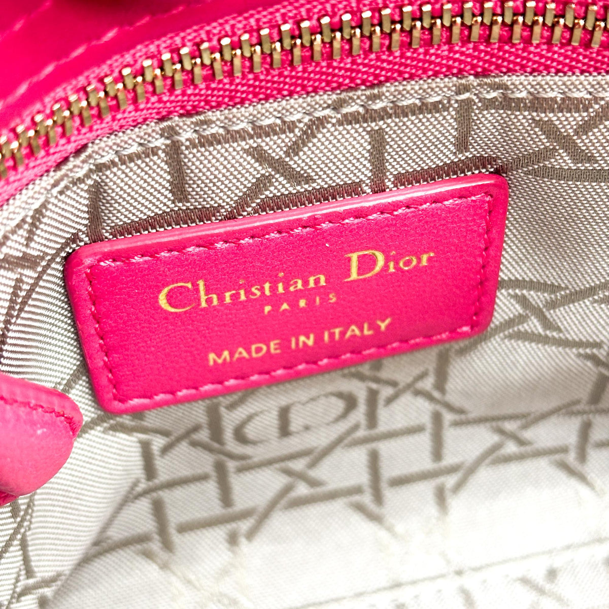 Christian Dior Lady Dior Cannage Quilt Lambskin Pink Leather Handbag (Pre-Owned)