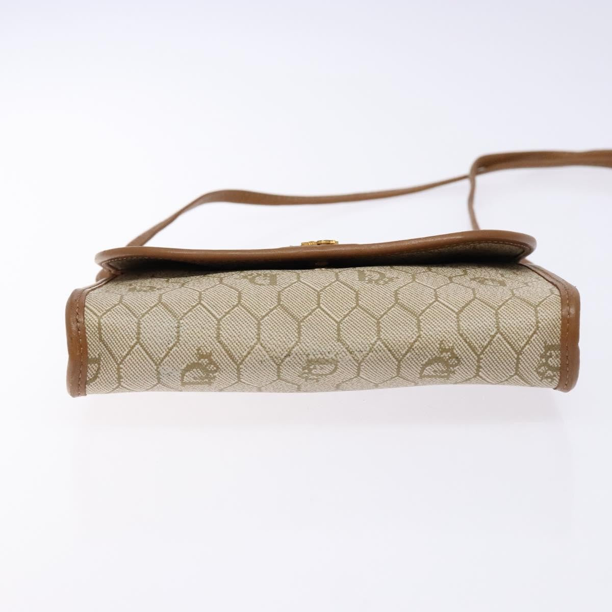 Christian Dior Vintage Honeycomb Flap Coated Canvas Beige Pvc Wallets Accessory (Pre-Owned)