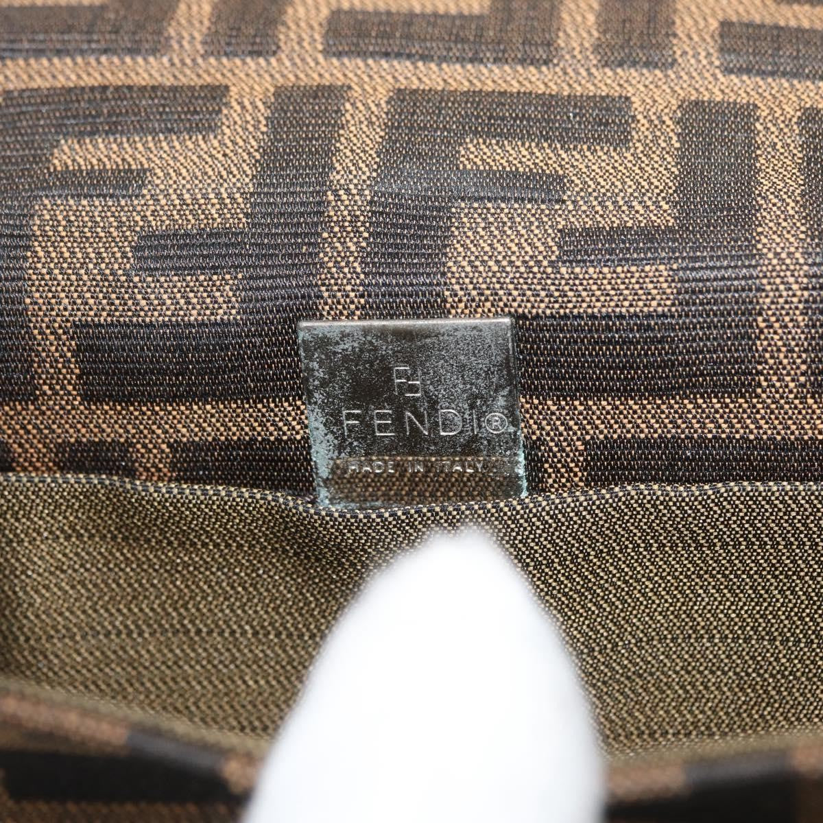 Fendi Baguette Zucca Canvas Brown Canvas Handbag (Pre-Owned)