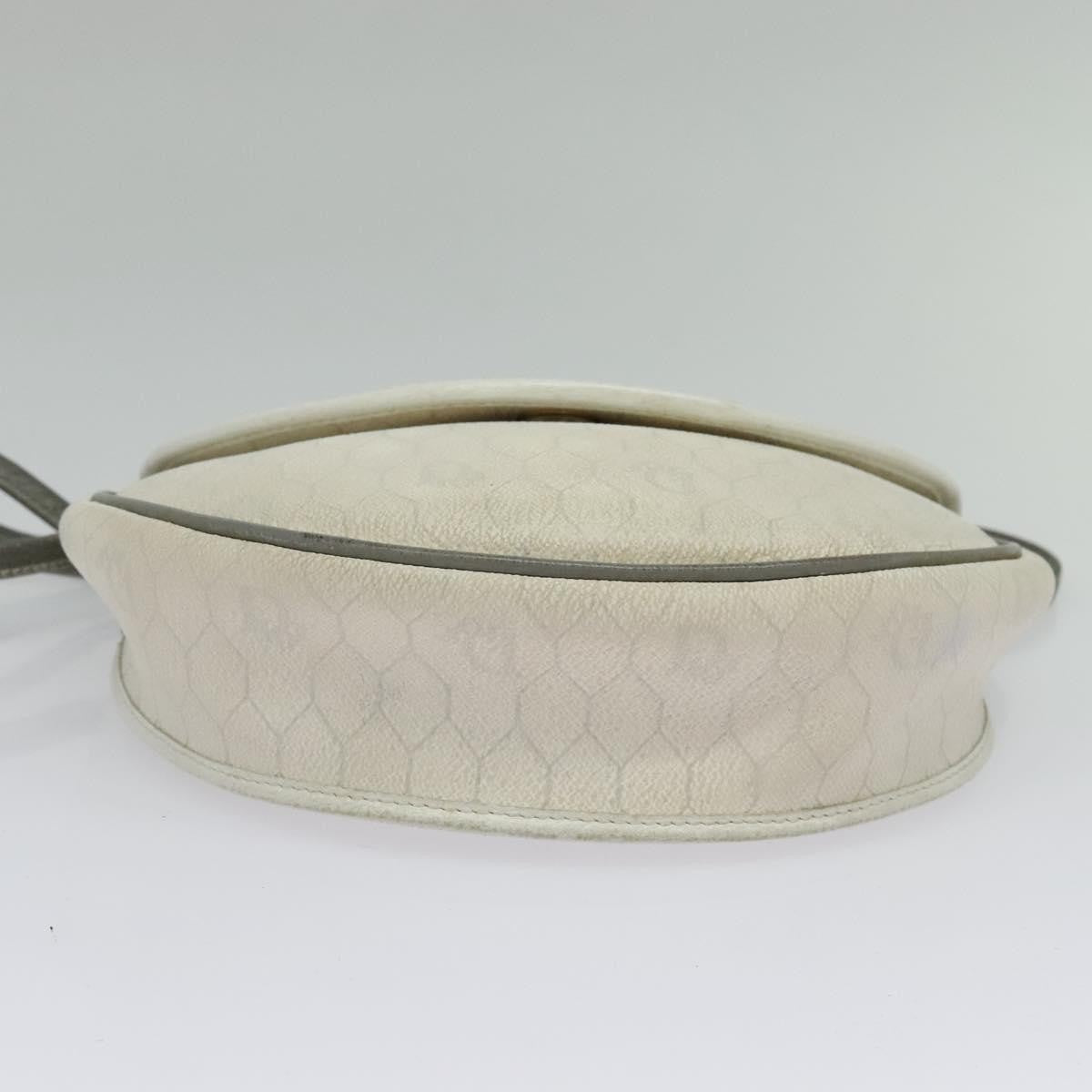 Christian Dior Vintage Honeycomb Canvas White Canvas Shoulder Bag Bag (Pre-Owned)
