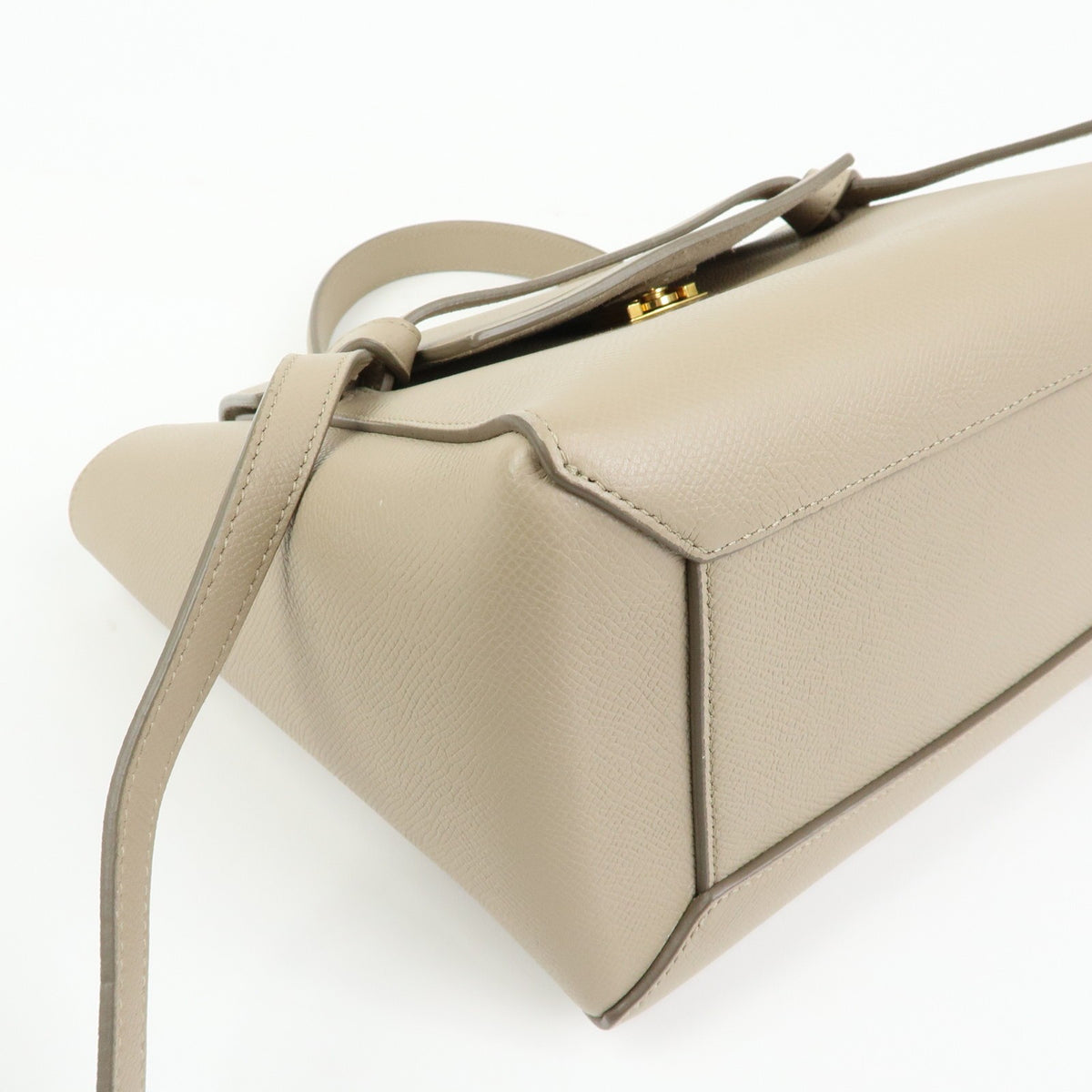 Celine Belt Textured Leather Beige Leather Handbag (Pre-Owned)
