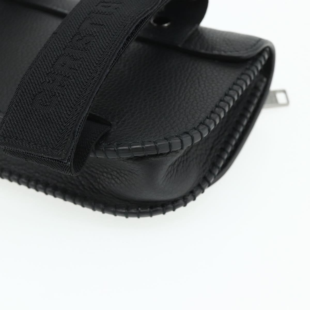 Christian Dior Saddle Pouch Belt Leather Black Leather Clutche & Pouche Bag (Pre-Owned)