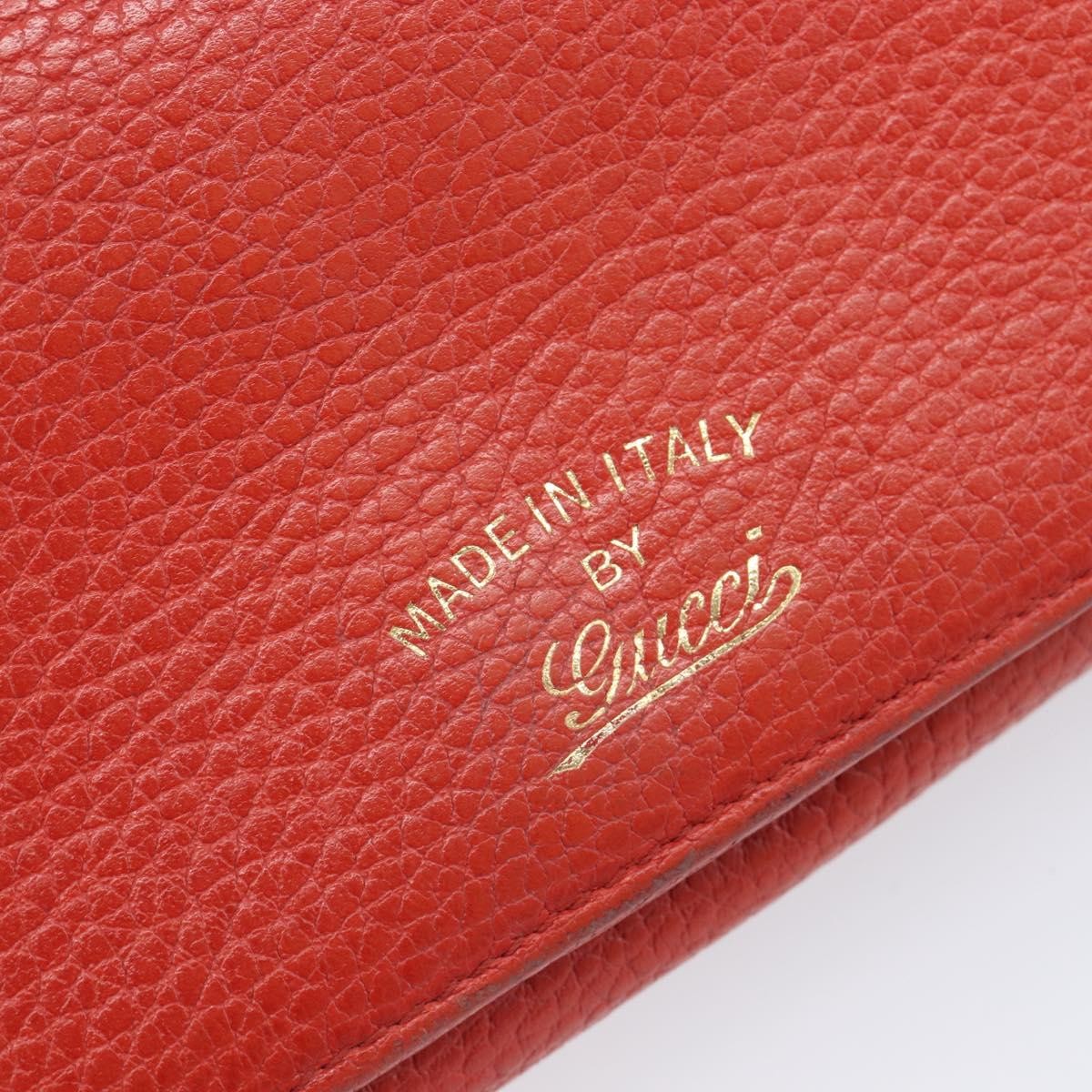 Gucci Swing Wallet On Strap Leather Red Leather Crossbody Bag Bag (Pre-Owned)