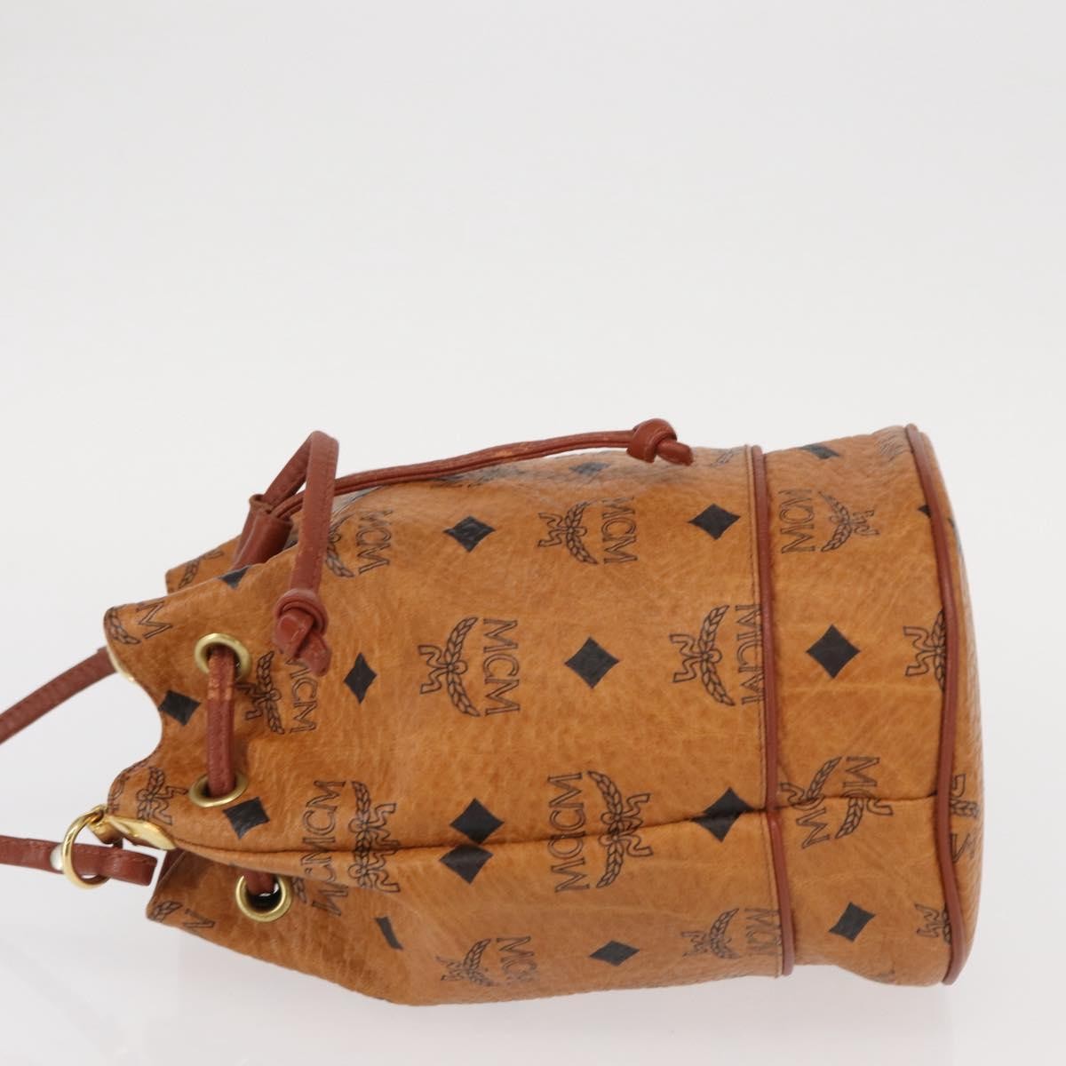 MCM Visetos Canvas And Leather Brown Canvas Shoulder Bag Bag (Pre-Owned)