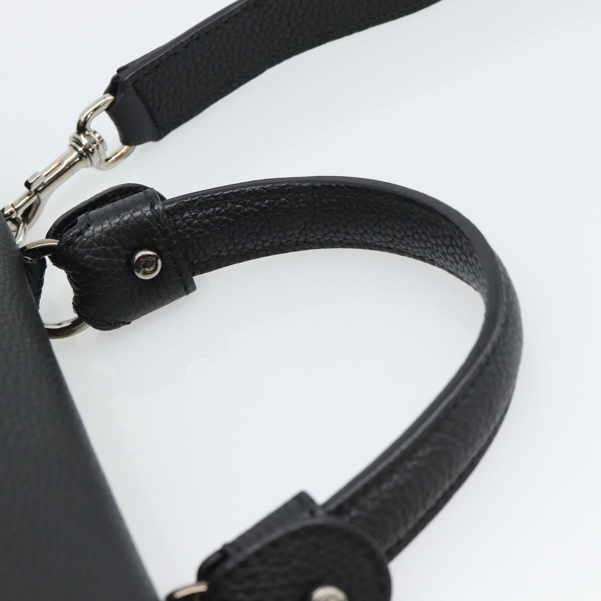 Salvatore Ferragamo Sofia Satchel Grainy Leather Black Leather Handbag (Pre-Owned)