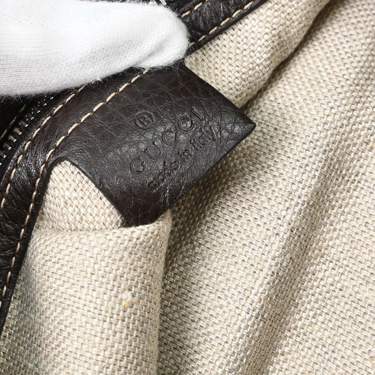 Gucci Horsebit Hobo Gg Canvas Beige Canvas Shoulder Bag Bag (Pre-Owned)