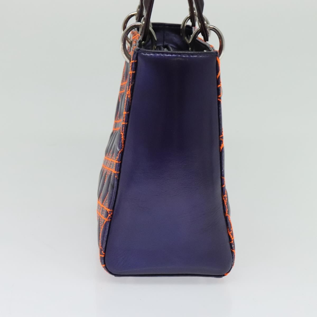 Christian Dior Lady Dior Purple Leather Handbag (Pre-Owned)