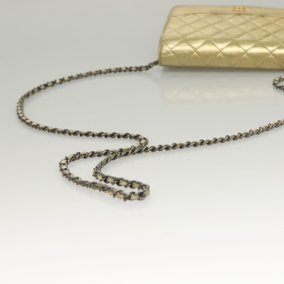 Chanel Gabrielle Wallet On Chain Quilted Aged Calfskin Gold Leather Crossbody Bag Bag (Pre-Owned)