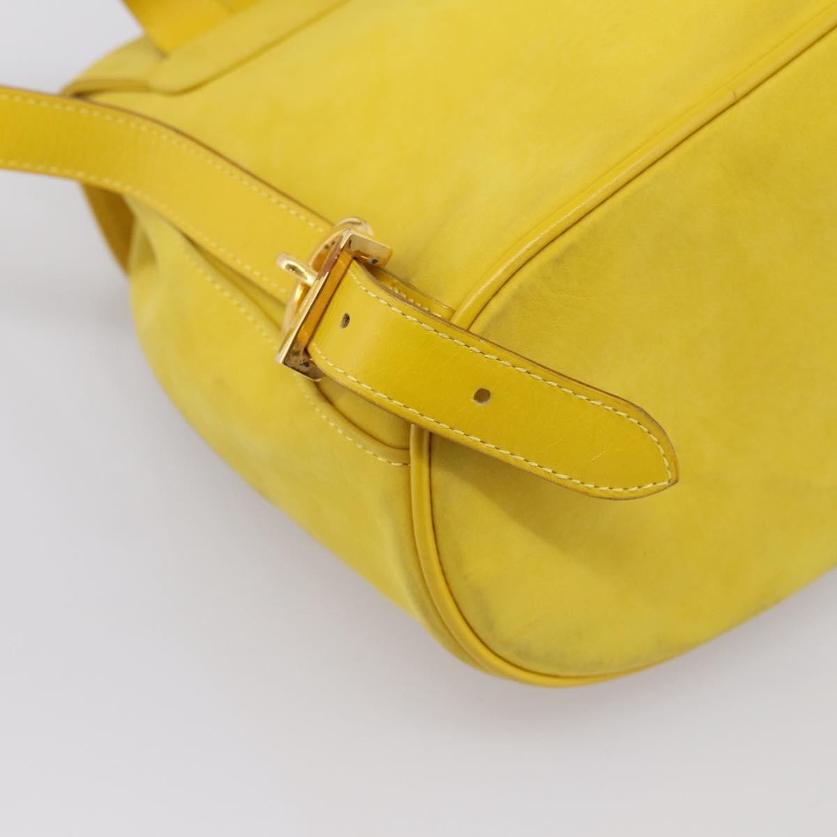 Salvatore Ferragamo Gancini Suede Yellow Suede Backpack Bag (Pre-Owned)