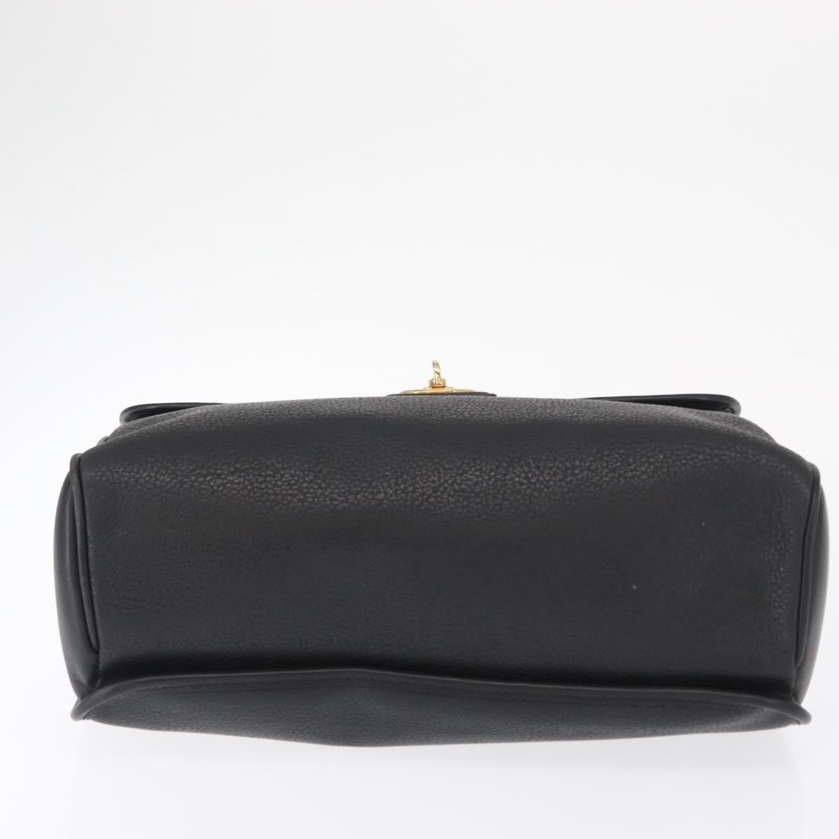 Gucci Vintage Leather Black Leather Handbag (Pre-Owned)