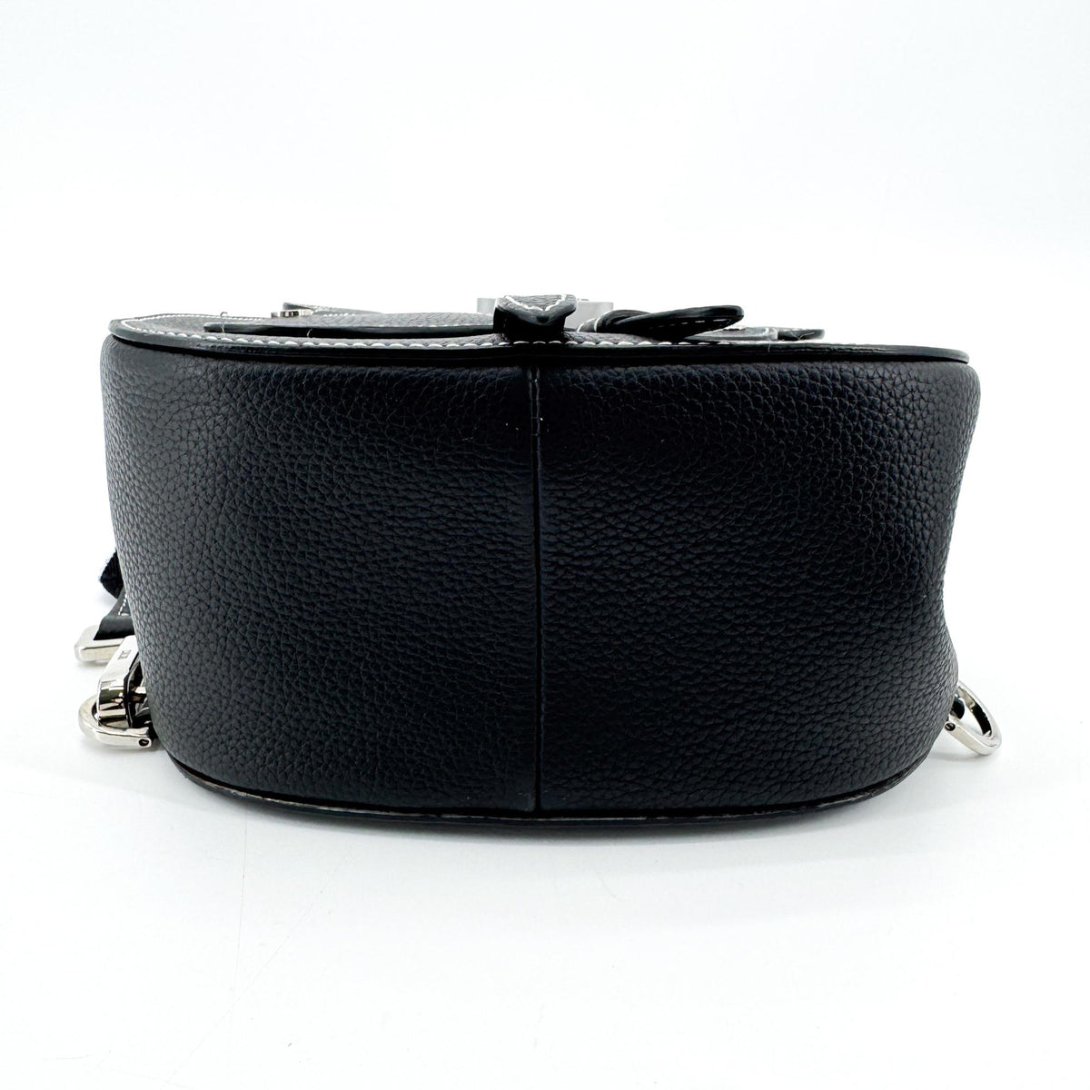 Christian Dior Saddle Leather Black Calfskin Backpack Bag (Pre-Owned)