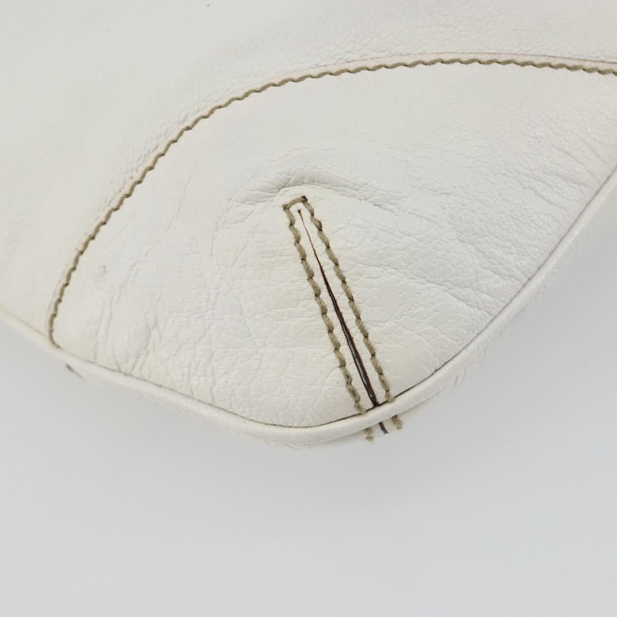 Gucci Sherry Line Chain Leather White Leather Tote Bag Bag (Pre-Owned)