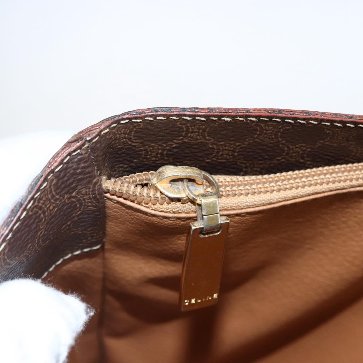 Celine Vintage Macadam Shopper Coated Canvas Brown Canvas Tote Bag Bag (Pre-Owned)