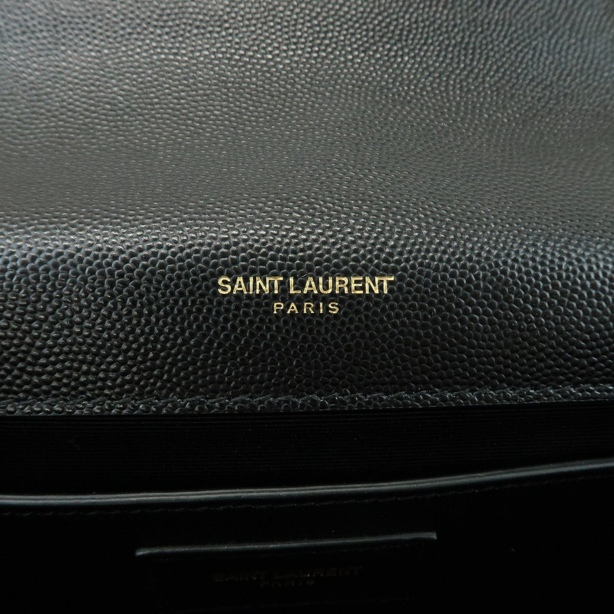Saint Laurent Classic Monogram Leather Black Leather Crossbody Bag Bag (Pre-Owned)