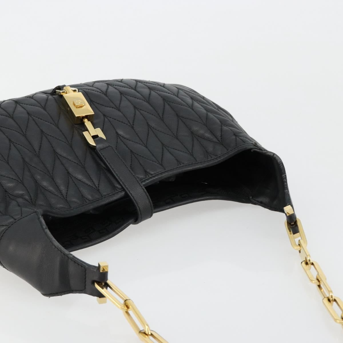Gucci Vintage Jackie Shoulder Canvas And Leather Black Leather Handbag (Pre-Owned)