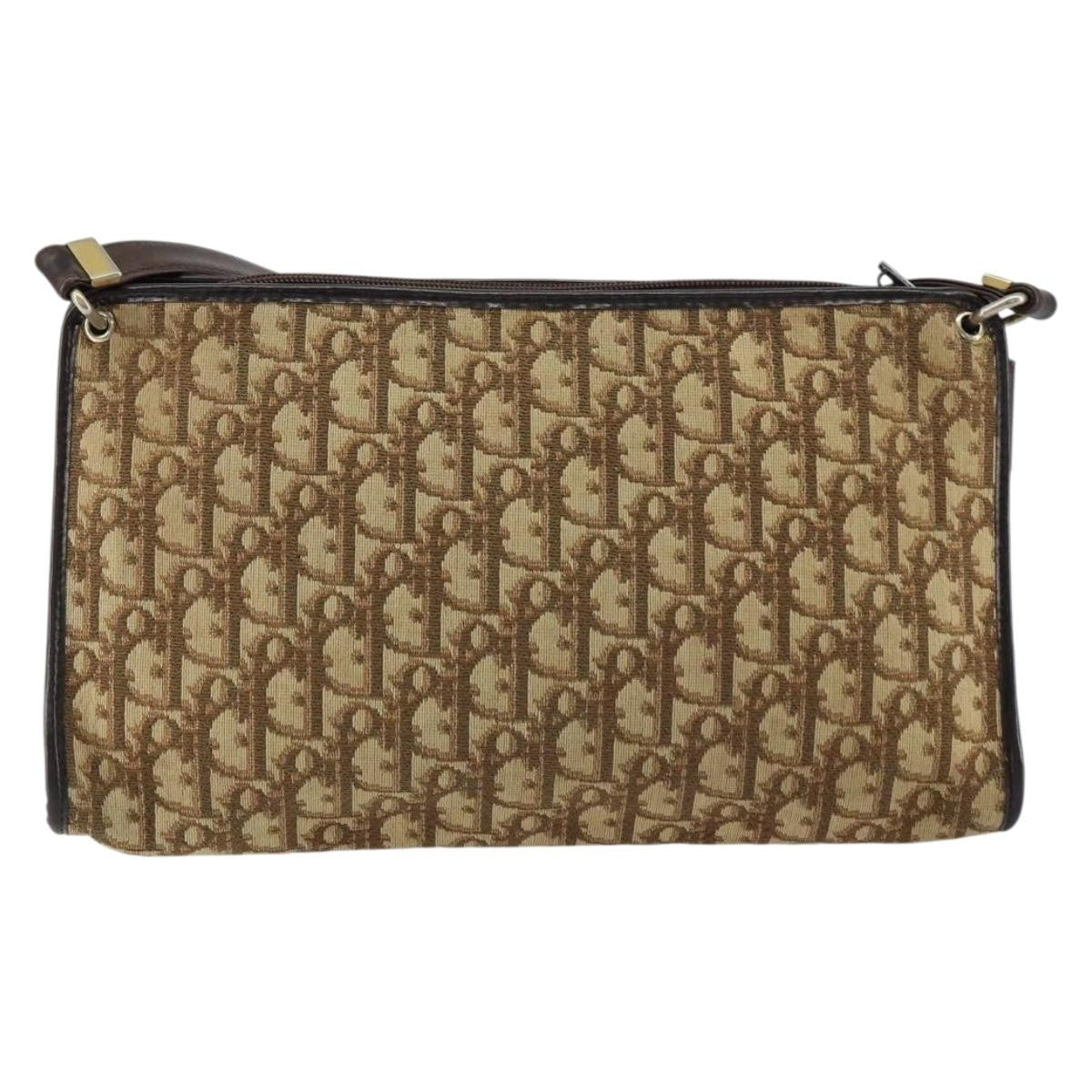 Christian Dior Vintage Trotter Canvas Beige Canvas Shoulder Bag Bag (Pre-Owned)