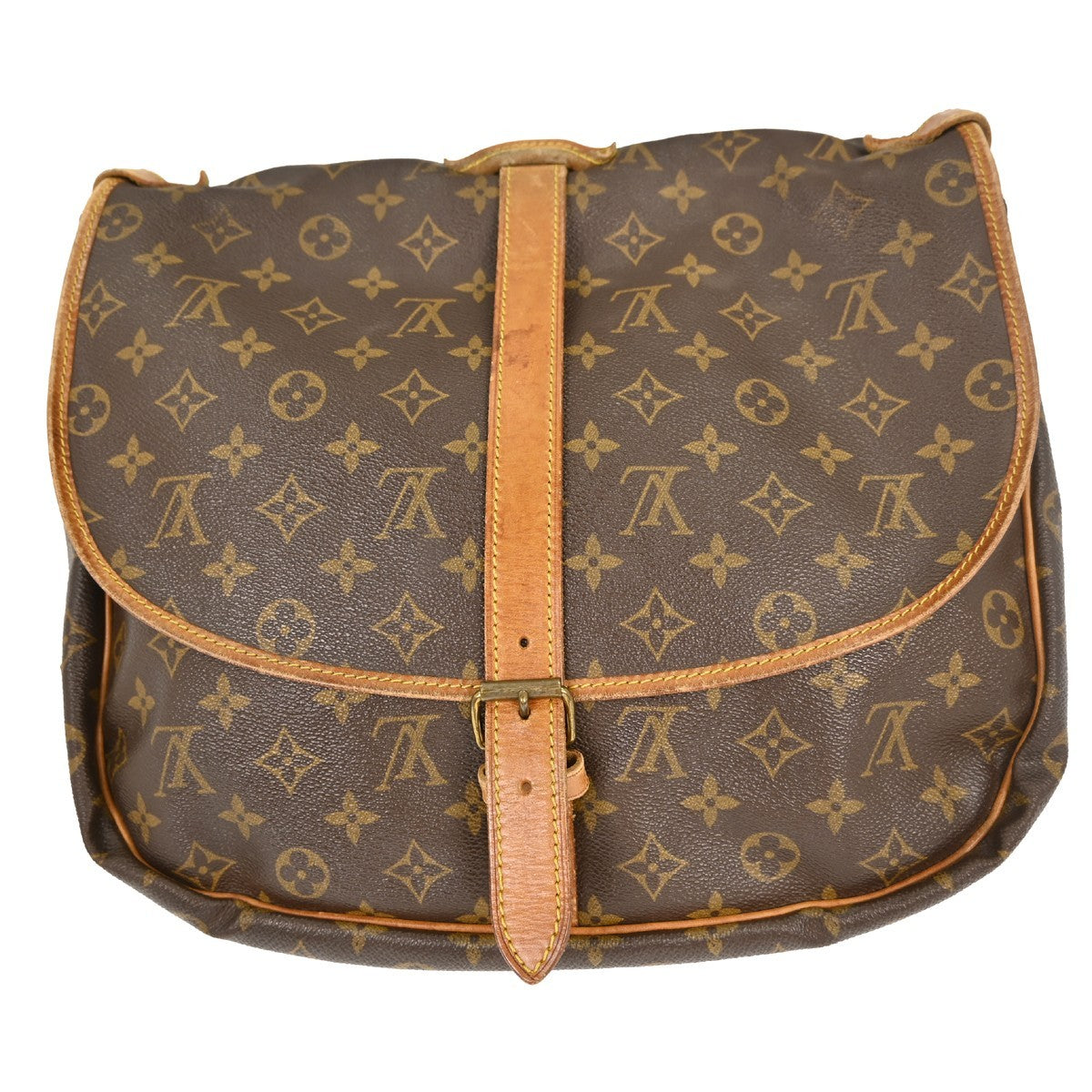 Louis Vuitton Saumur Monogram Canvas Brown Canvas Shoulder Bag Bag (Pre-Owned)