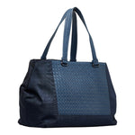 Bottega Veneta Intrecciato Blue Synthetic Tote Bag (Pre-Owned)