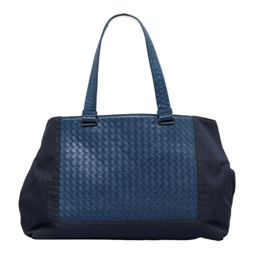 Bottega Veneta Intrecciato Blue Synthetic Tote Bag (Pre-Owned)