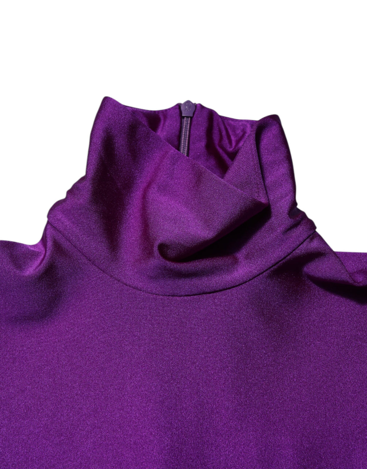 Dolce & Gabbana Purple Nylon Turtleneck Bodycon Jumpsuit Women's Dress