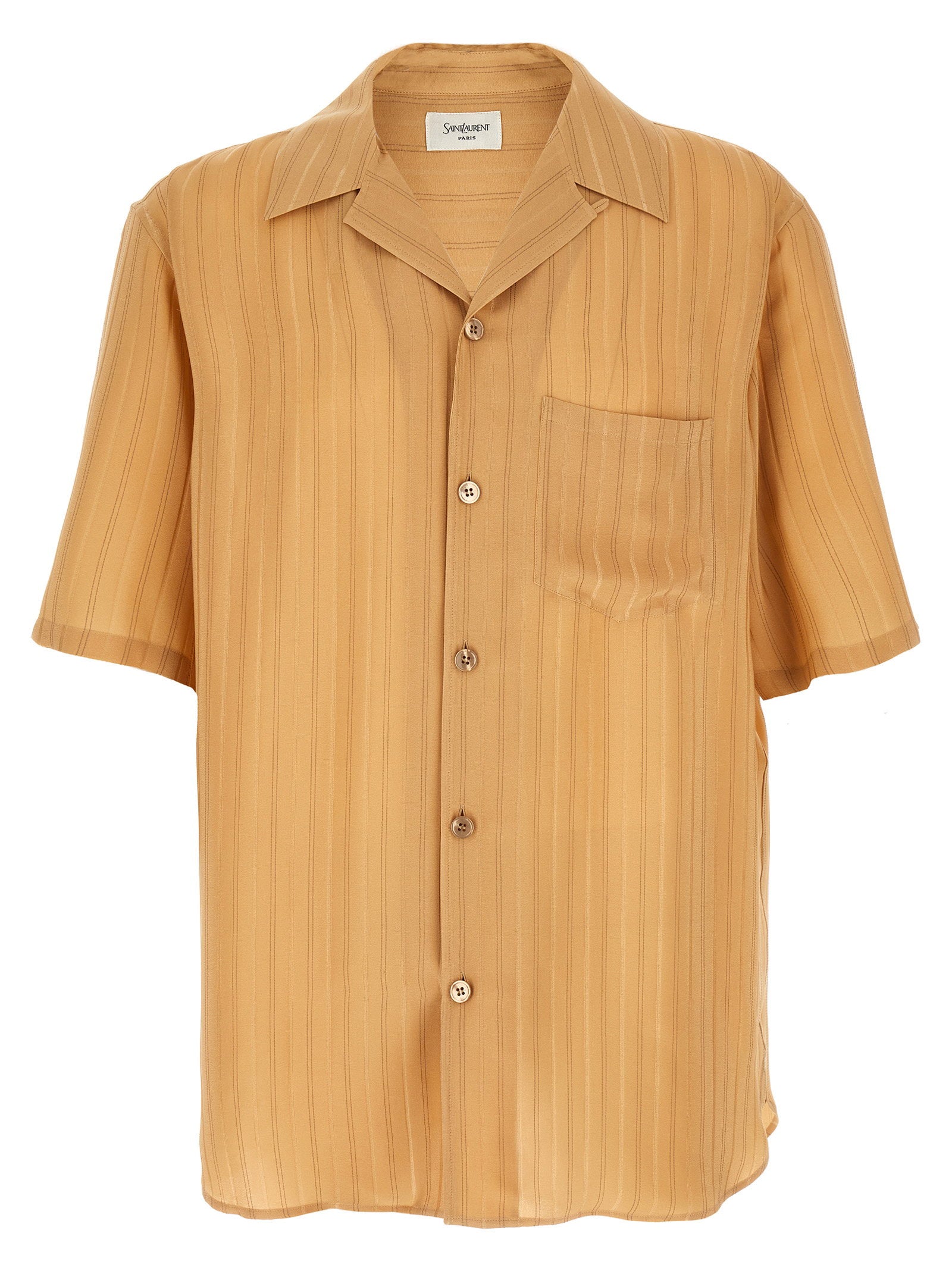 Saint Laurent Men's Striped Silk Shirt