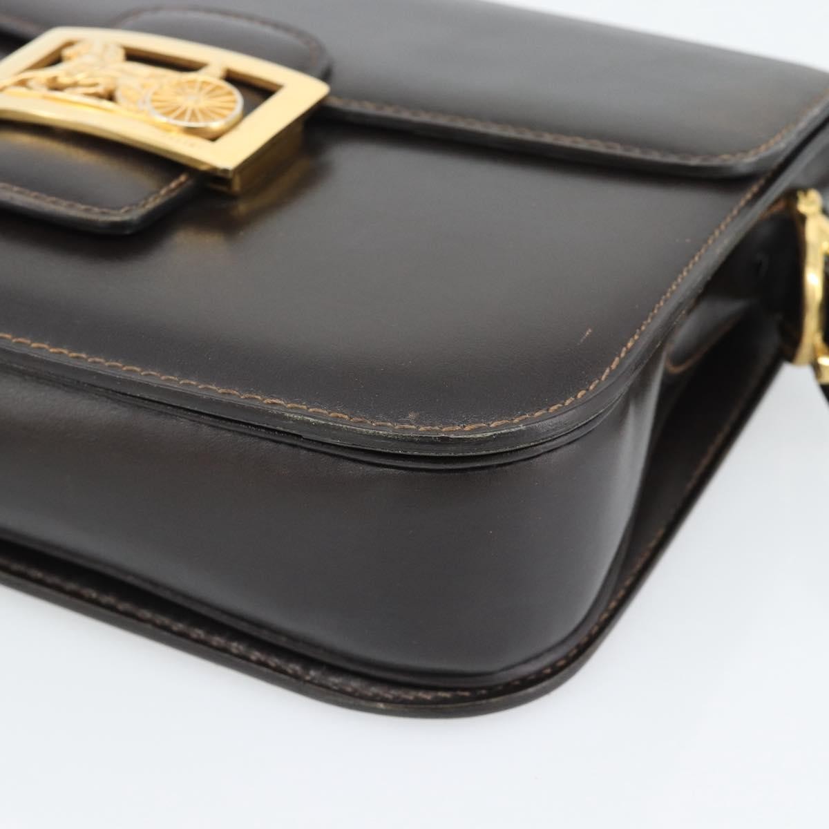 Celine Horse Carriage Leather Brown Leather Shoulder Bag Bag (Pre-Owned)