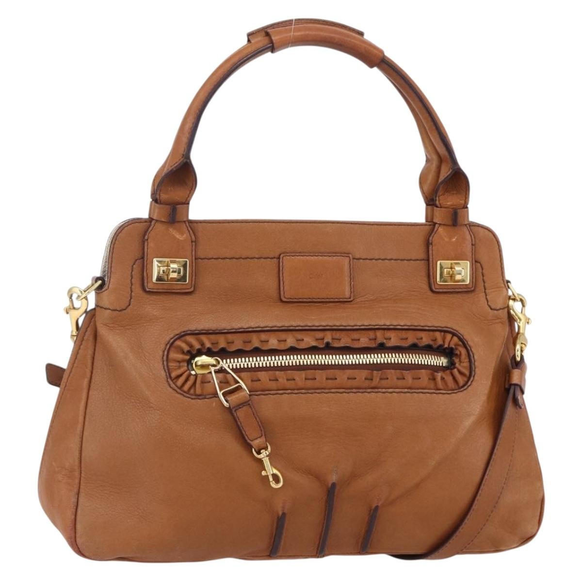 Chloe Margaret Leather Brown Leather Handbag (Pre-Owned)