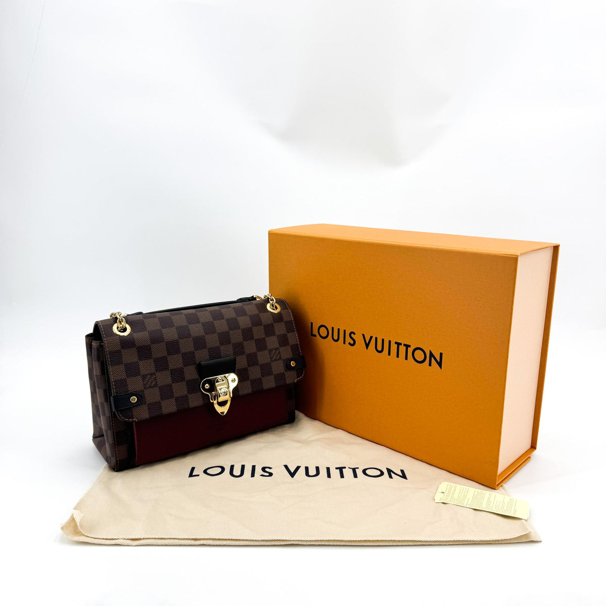 Louis Vuitton Vavin Damier With Leather Brown Canvas Tote Bag Bag (Pre-Owned)