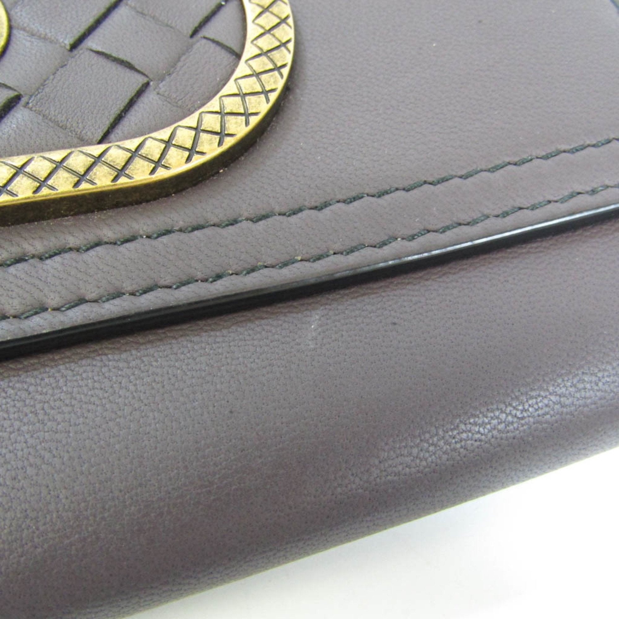 Bottega Veneta Intrecciato Brown Leather Wallet  (Pre-Owned)