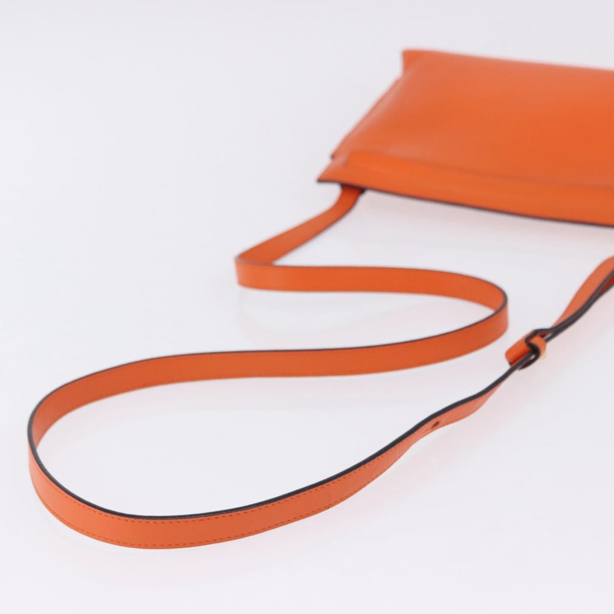 Loewe T Messenger Leather Orange Leather Crossbody Bag Bag (Pre-Owned)