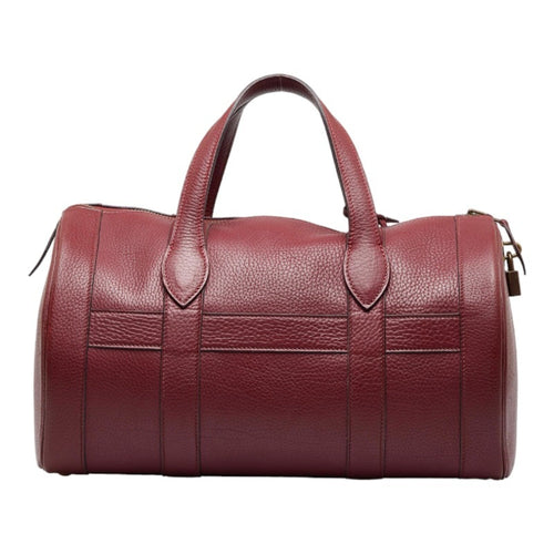 Hermès Burgundy Leather Travel Bag (Pre-Owned)