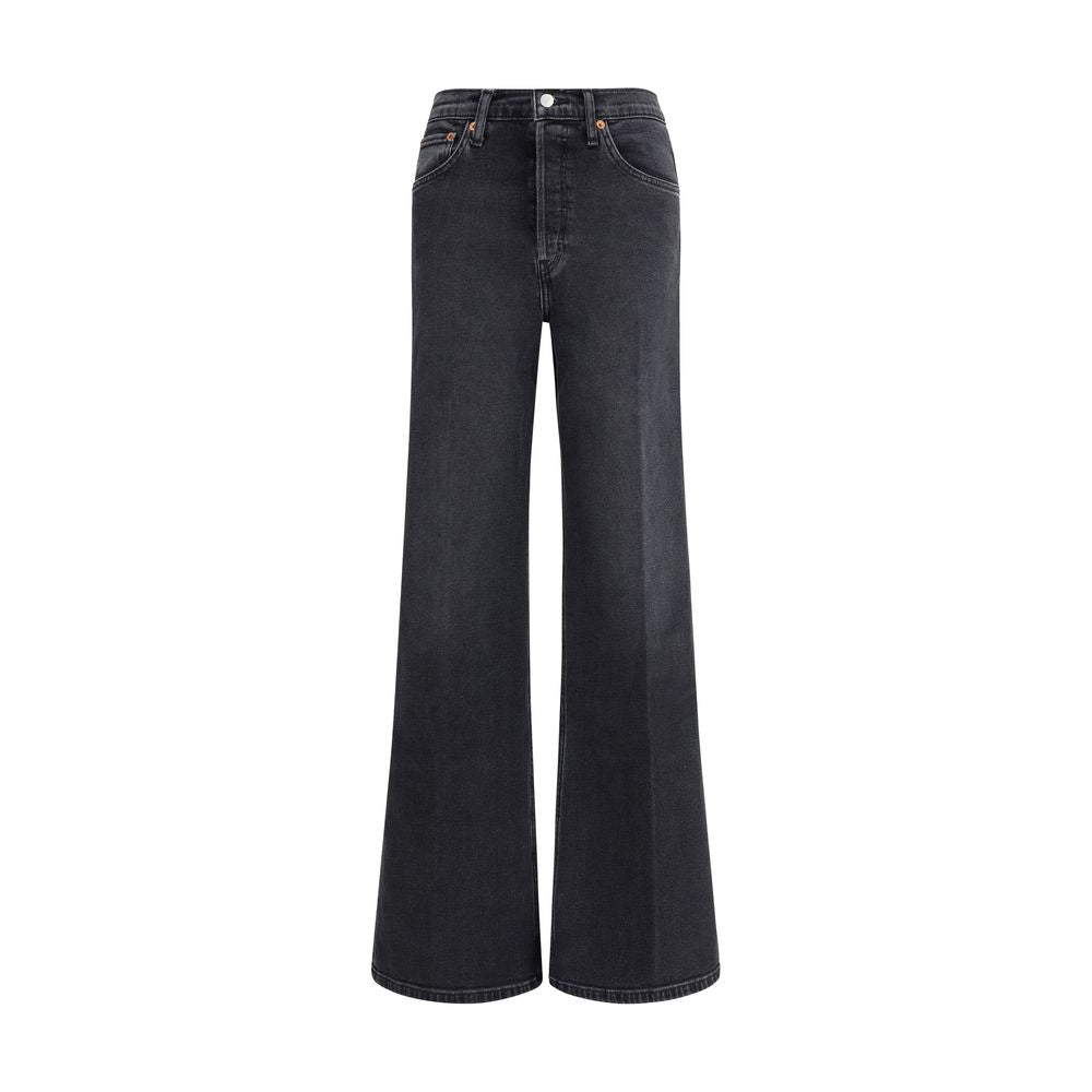 RE/DONE Black Cotton Flared Women's Jeans