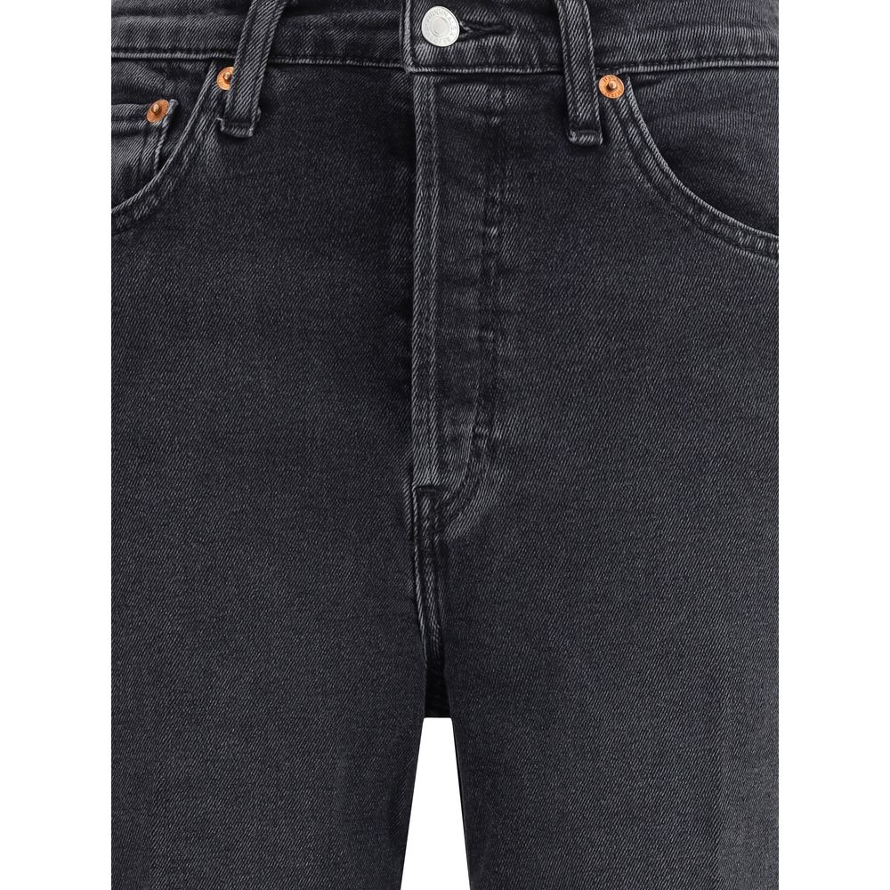 RE/DONE Black Cotton Flared Women's Jeans