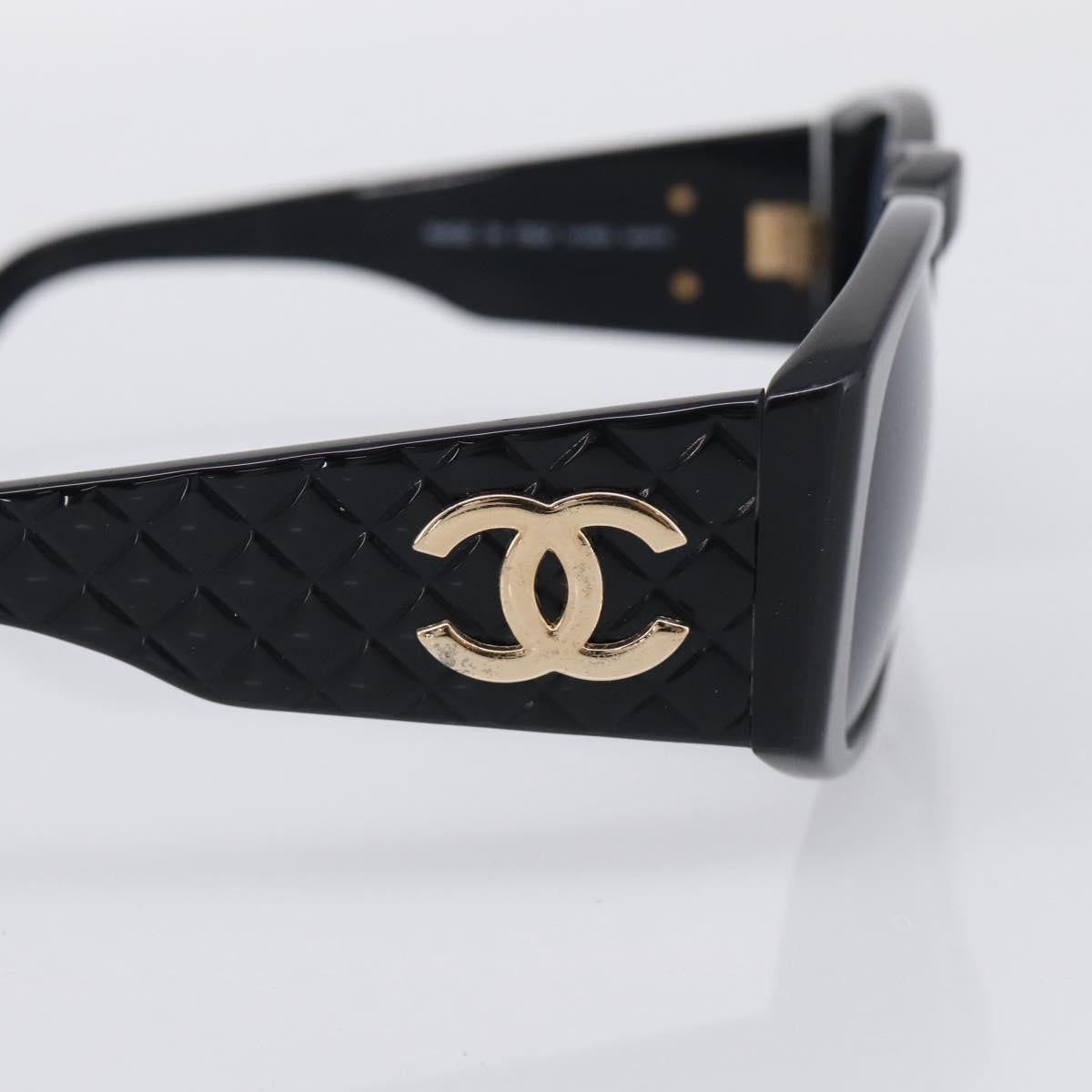 Chanel Cc Logo Matelasse Sunglasses Eye Wear Plastic Black Plastic Sunglasse Accessory (Pre-Owned)