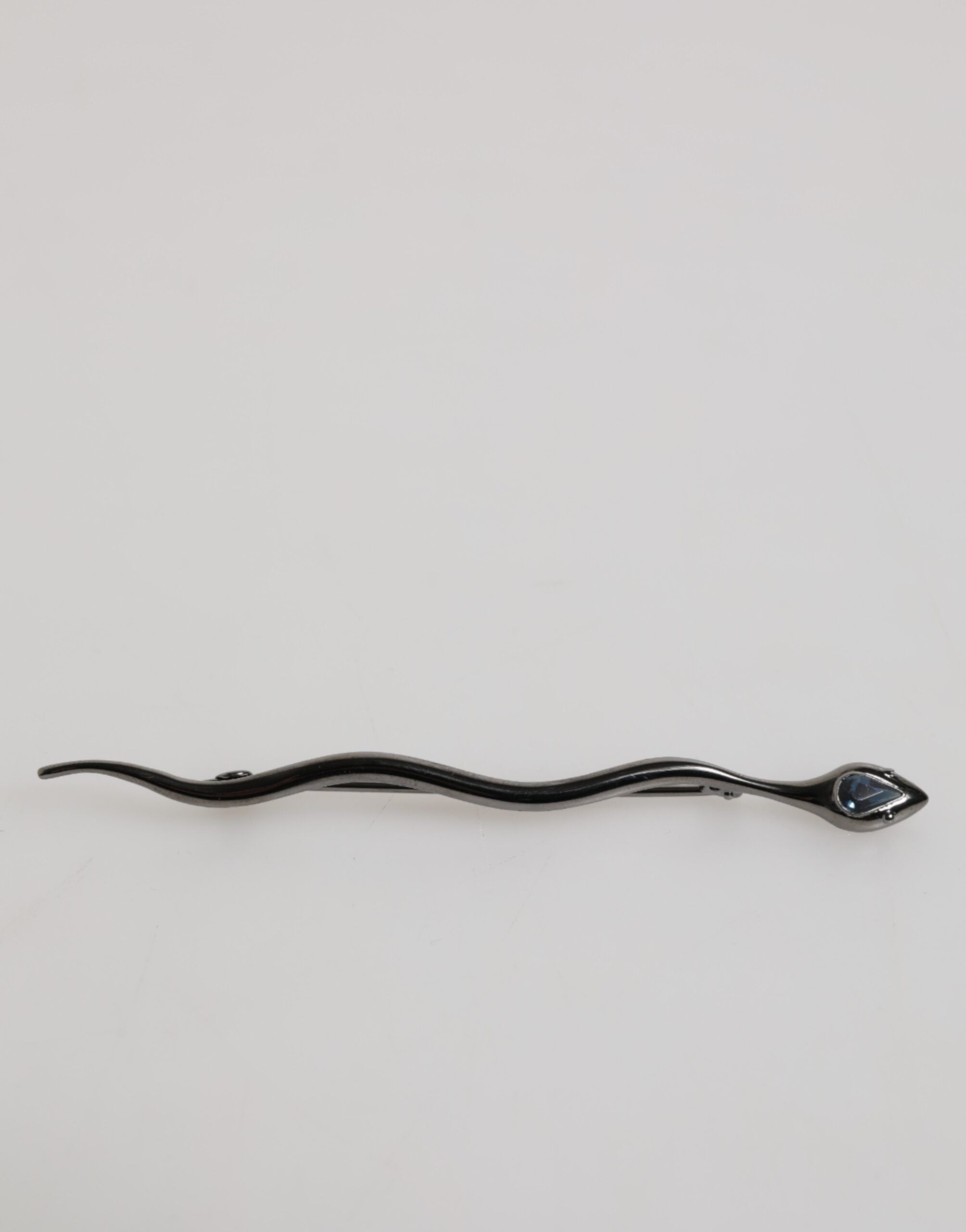 Dolce & Gabbana Black Brass Crystal Spilla Serpente Mens Brooch Men's Pin