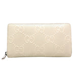 Gucci Gg Embossé White Leather Wallet  (Pre-Owned)