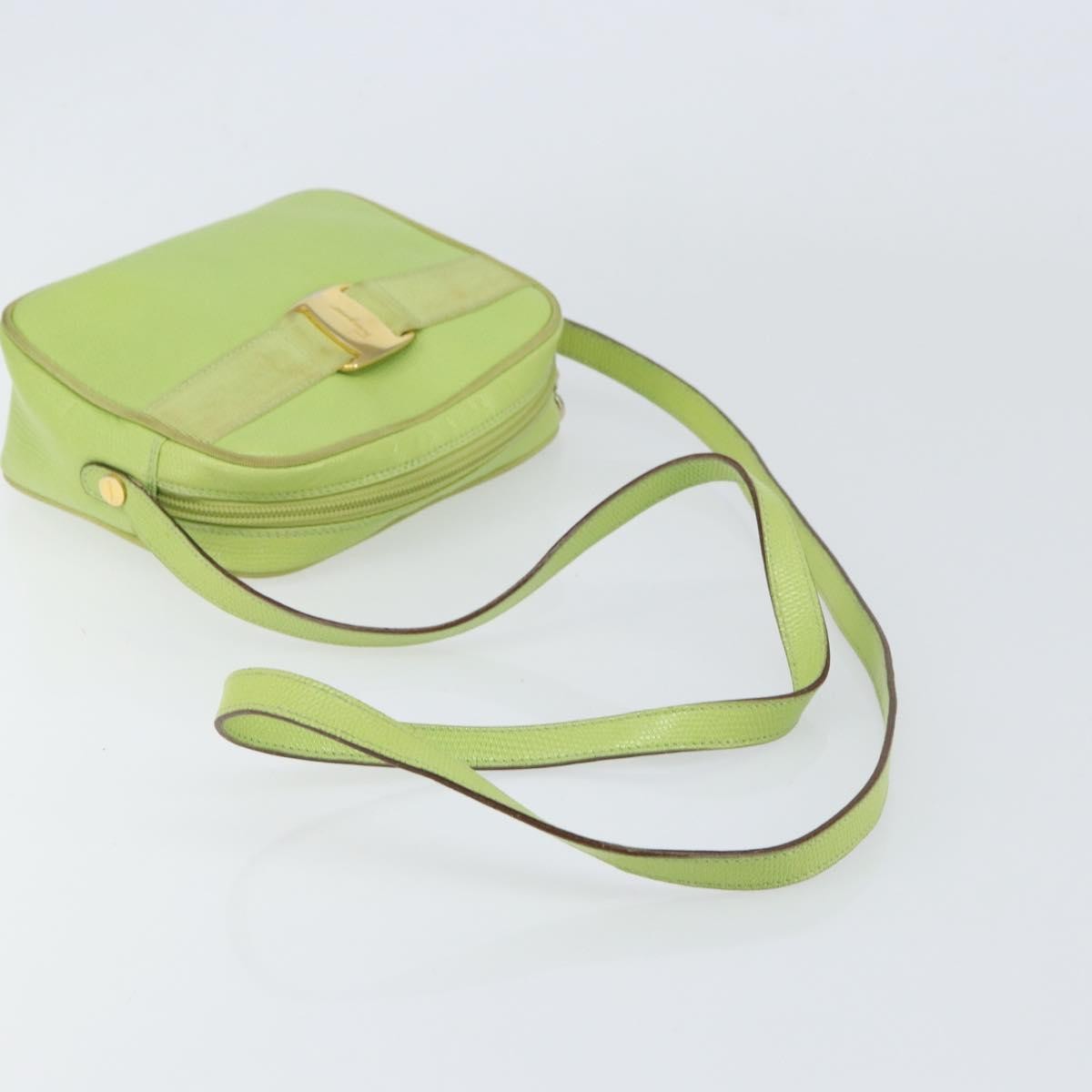 Salvatore Ferragamo Vala Leather Green Leather Shoulder Bag Bag (Pre-Owned)