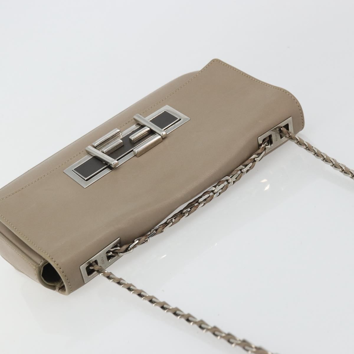Fendi 3Baguette Convertible Calfskin Beige Leather Crossbody Bag Bag (Pre-Owned)