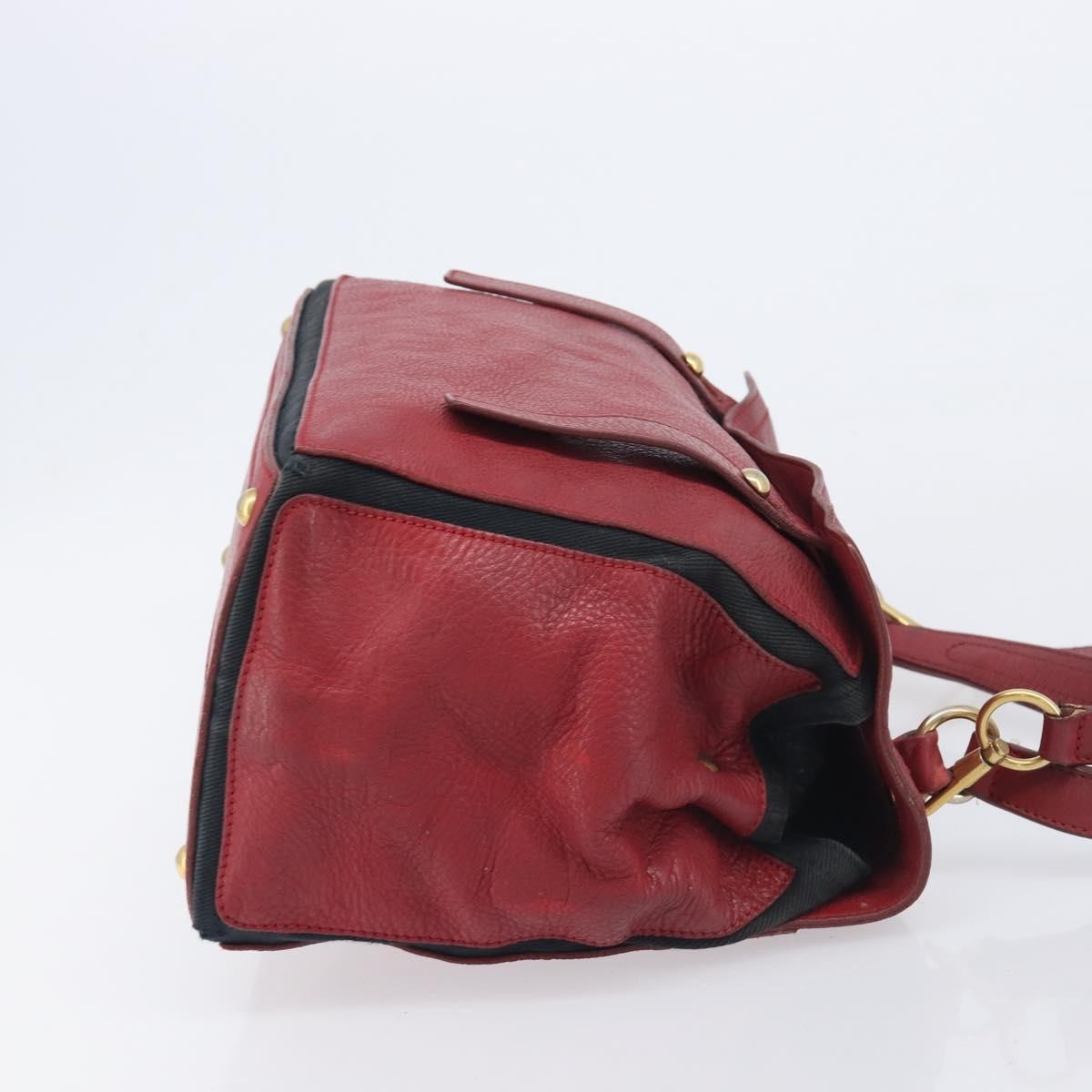 Saint Laurent Muse Two Leather Red Leather Handbag (Pre-Owned)